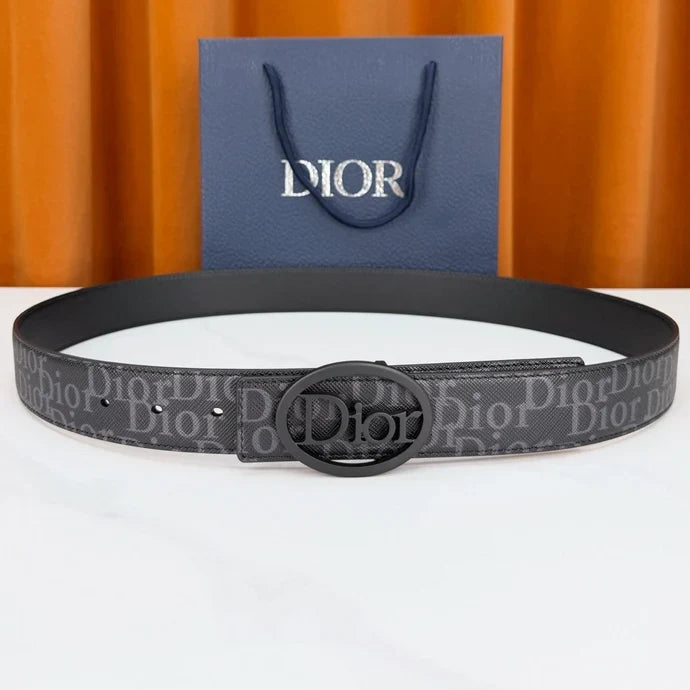 Dior 2026 Oblique Jacquard Belt 35mm Leather