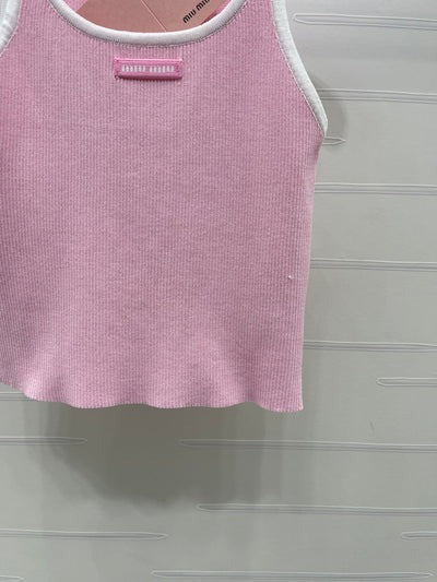 Miumiu 2026 Block U-Neck Knitted Vest Wool 375011