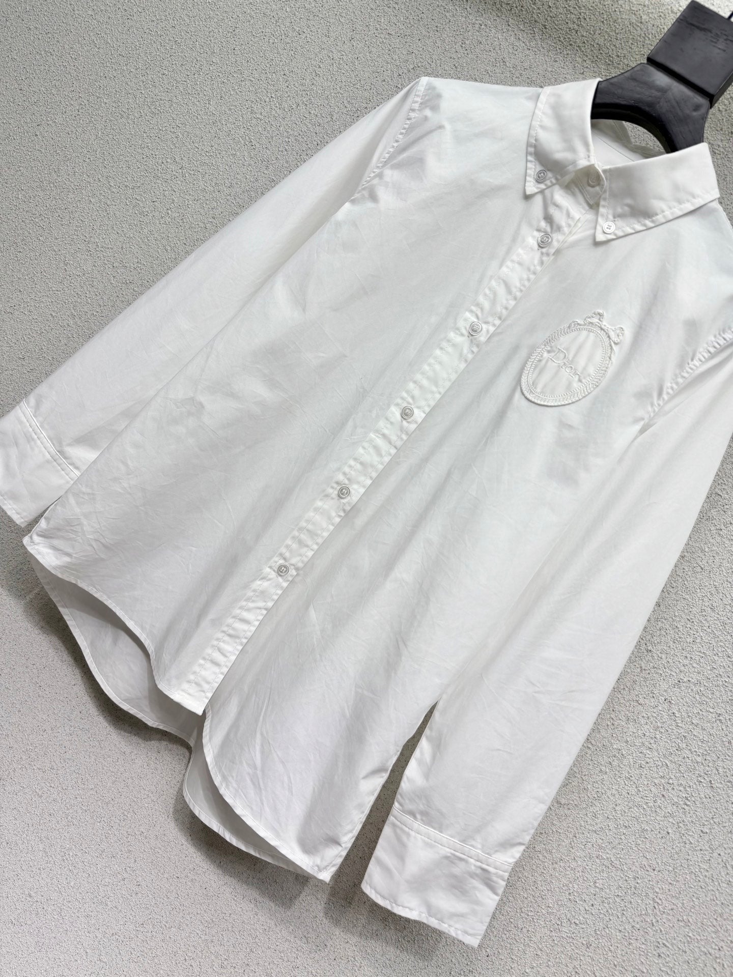Dior 2026 Embroidered Logo Shirt White Cotton 374551