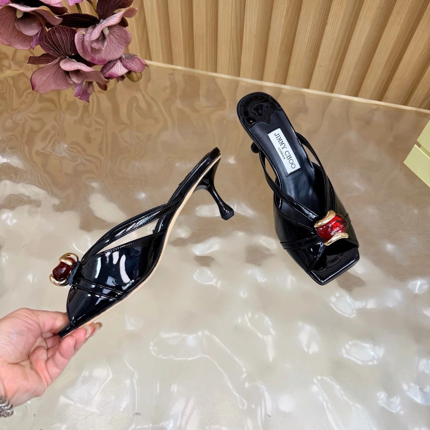 Jimmy Choo 2026 Brigitte Sandals 6.5cm Patent Leather 949774