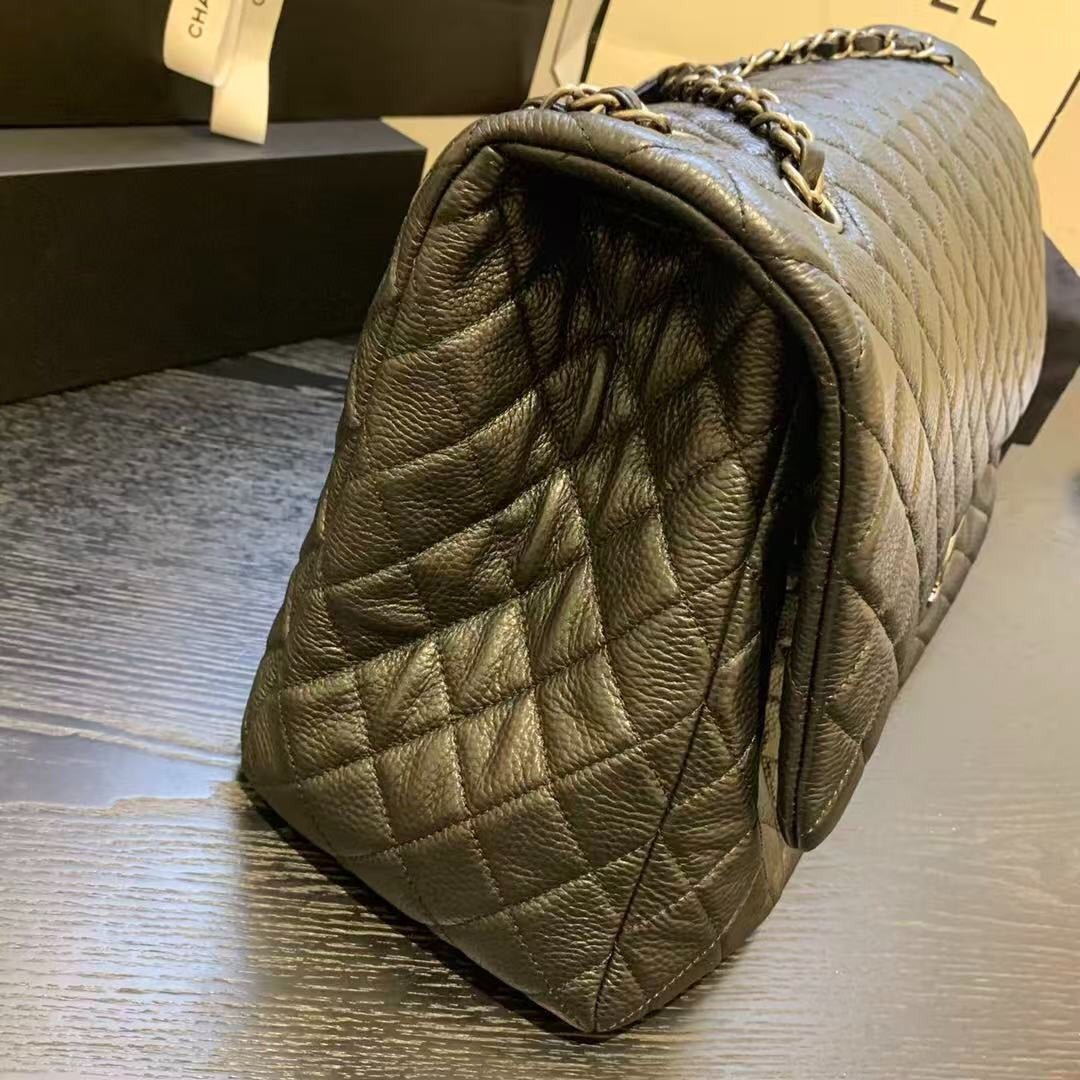 Chanel 2026 Classic Flap Bag 46cm Black Caviar Leather