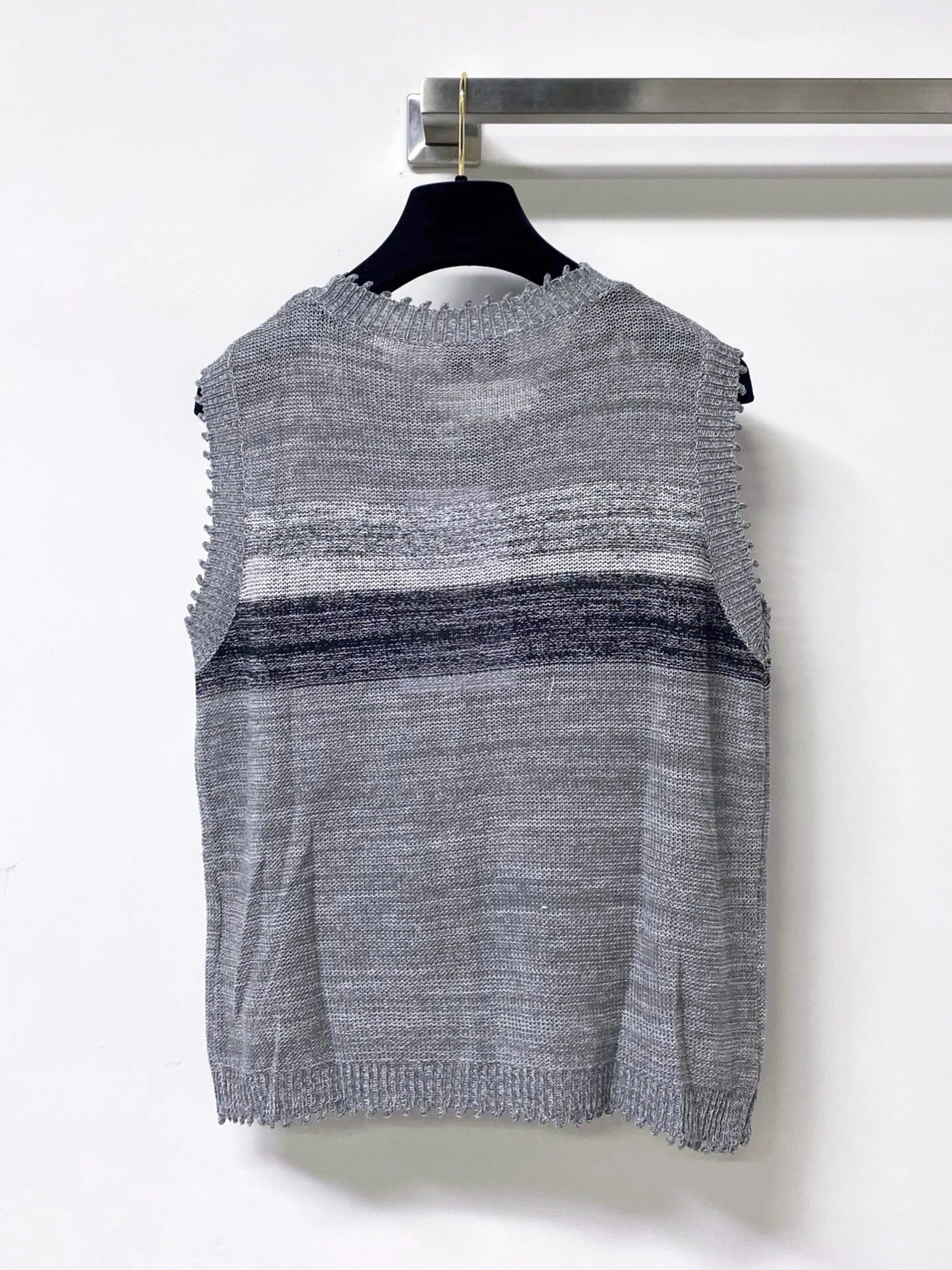 Chanel 2026 Vest Shirt Grey White Tencel Wool 295272