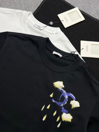 CC 2026 Short-Sleeve T-Shirt Blue Beige Cotton 401766