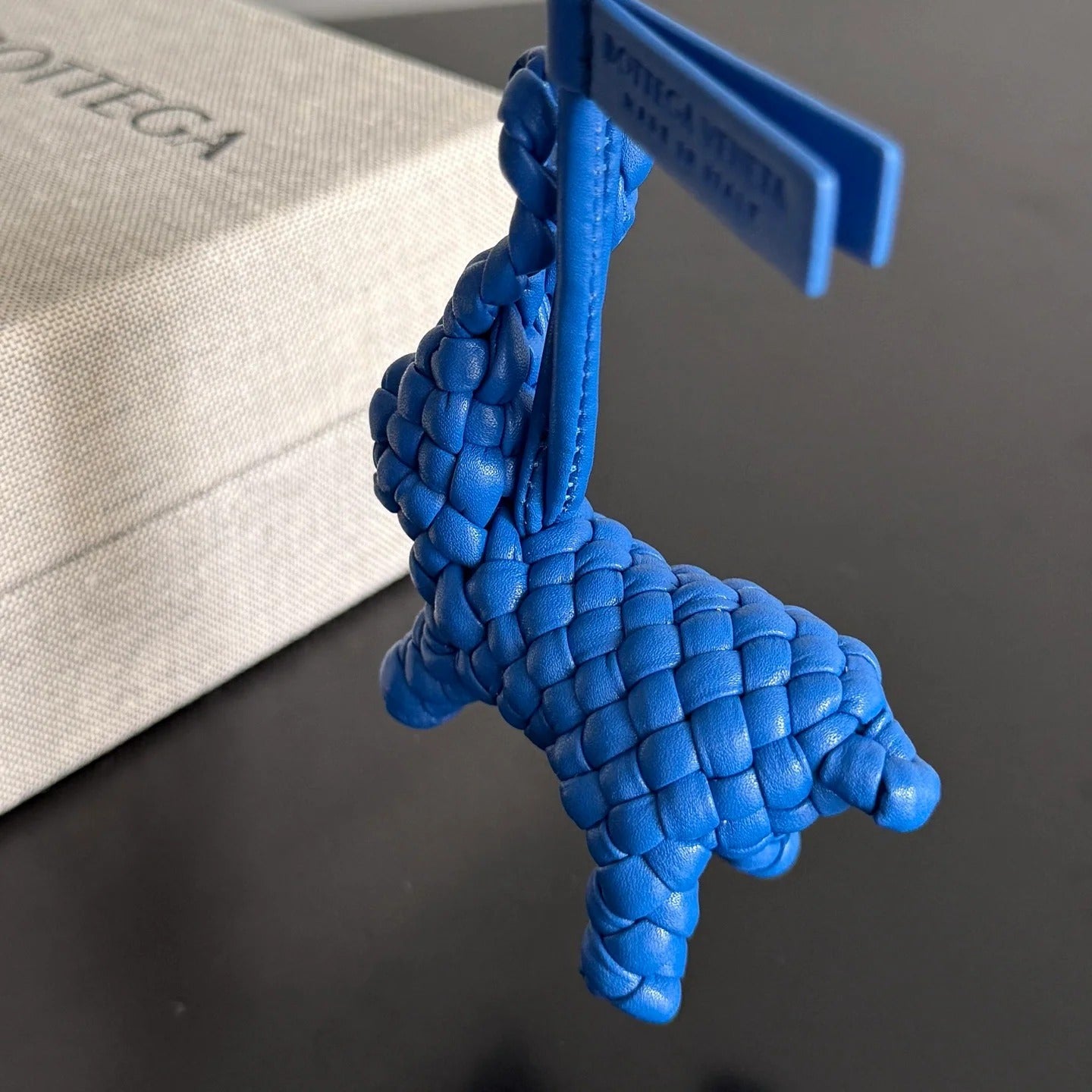 BV Rabbit Charm Blue Lambskin