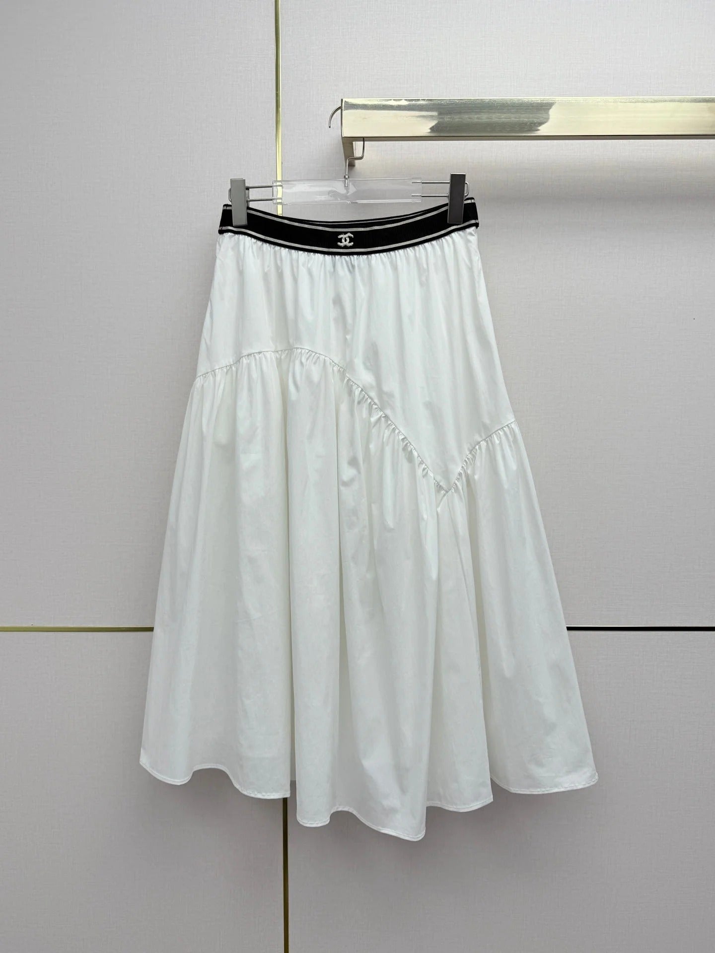 Chanel 2026 Elastic Waistband With Brand Midi Skirt Cotton 367700