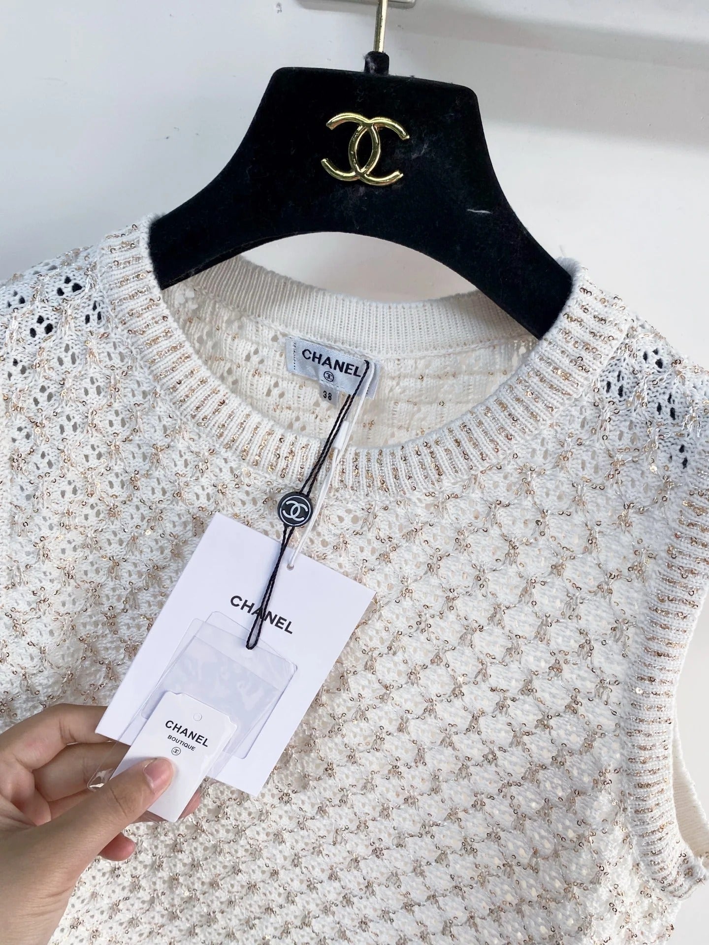 Chanel 2026 Knit Tank Top Off-white Wool 166807