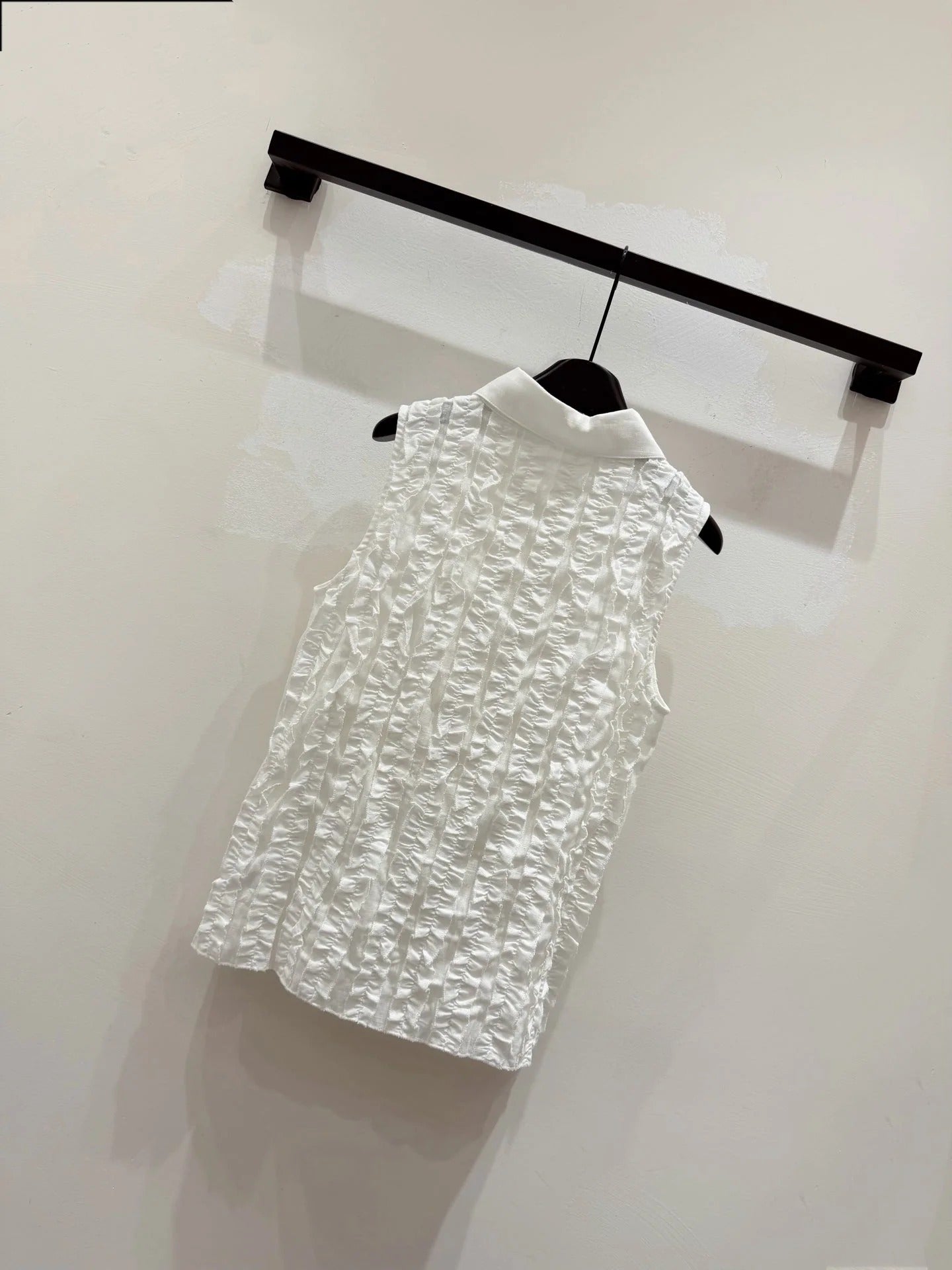 Miumiu 2026 Ruffled Vest White Cotton