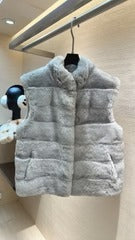 DIOR 25S SLEEVELESS RABBIT FUR JACKET 632