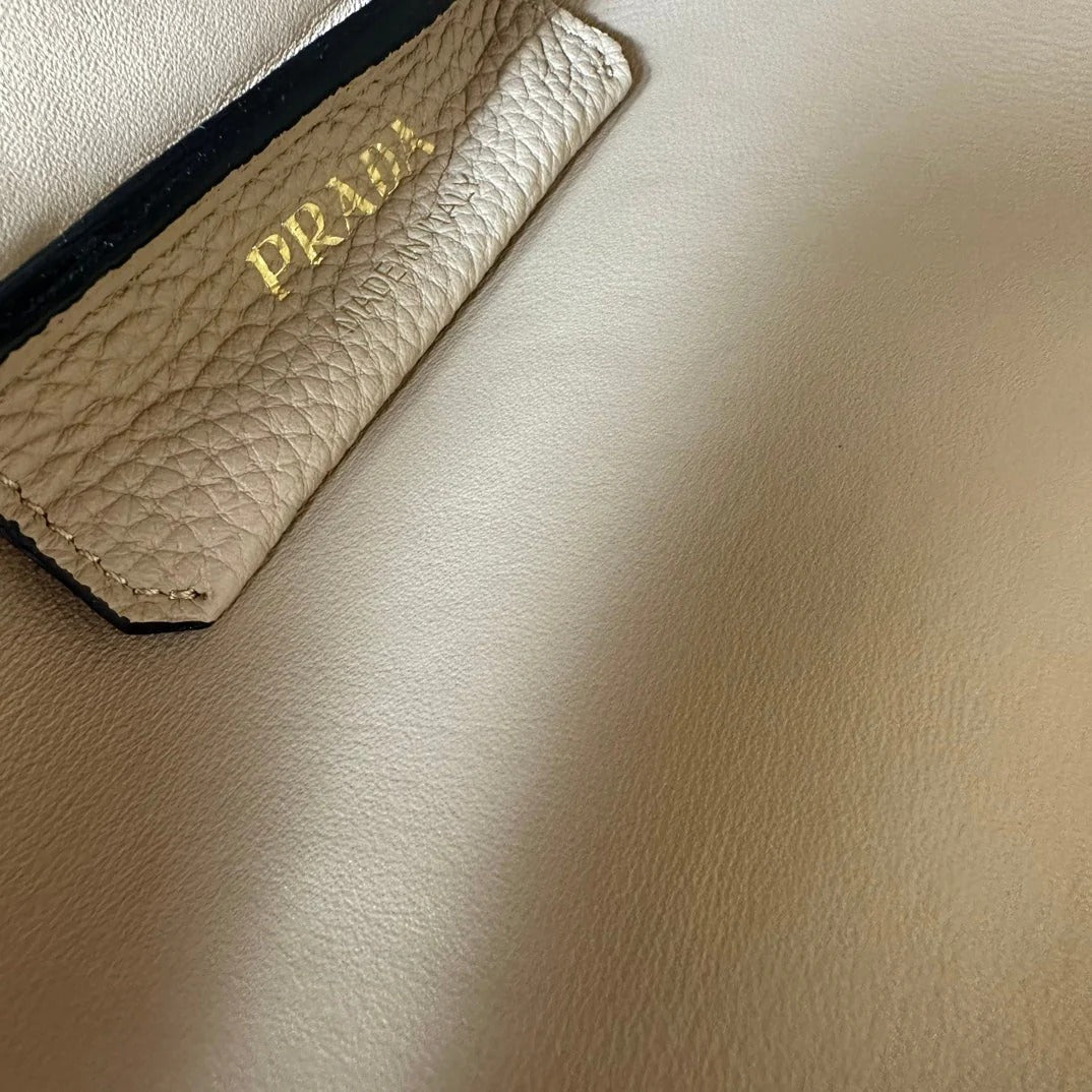 Prada 2026 Tote Bag Beige Calfskin