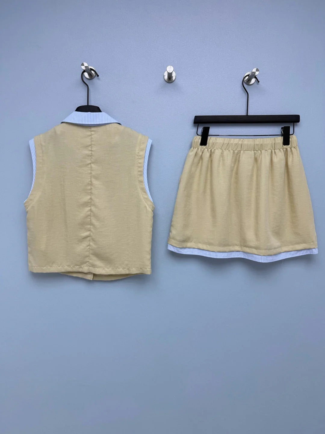 MiuMiu 2026 Vest and Skirt Set Brown Cotton 643288