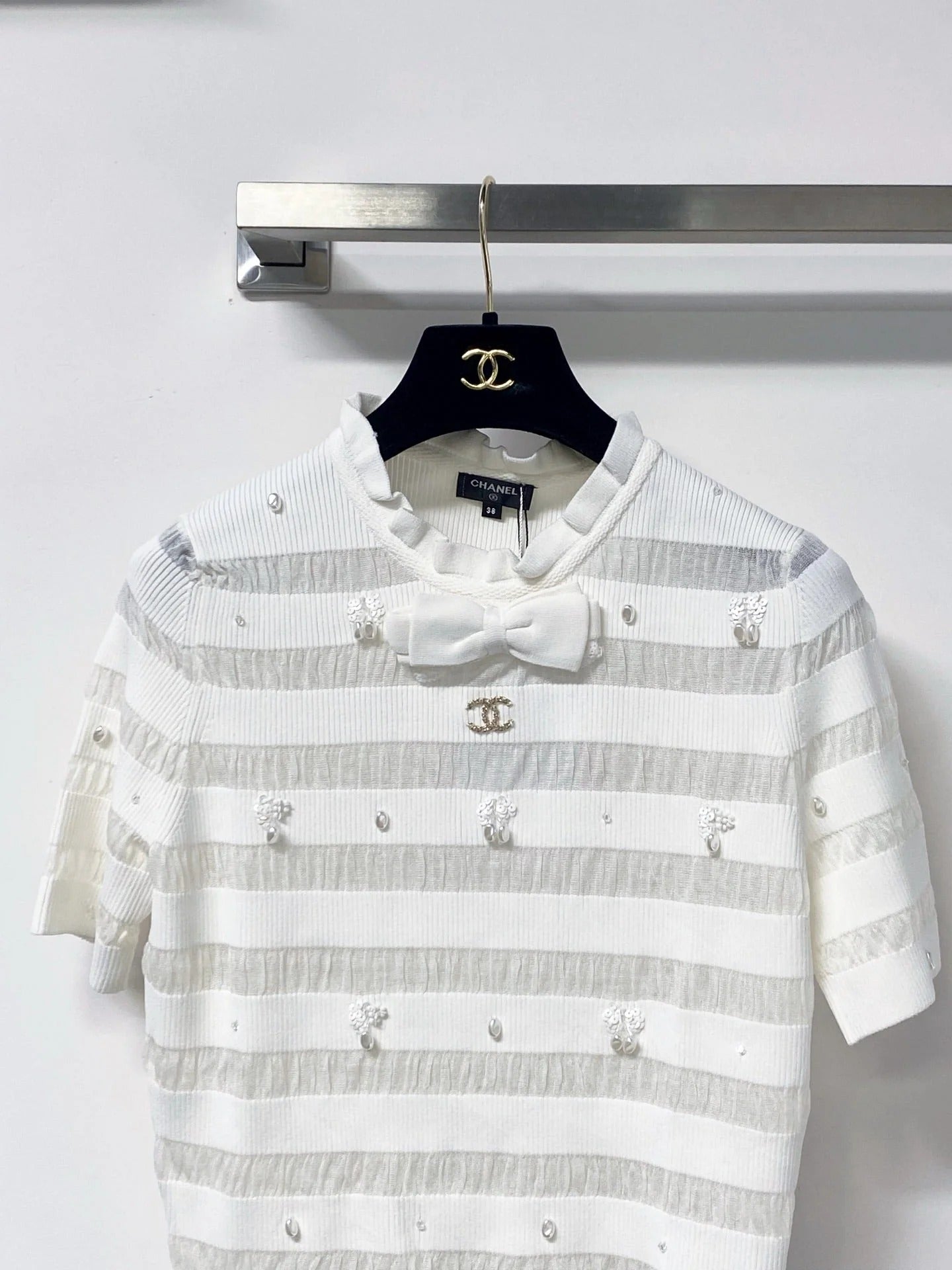 Chanel 2026 Bow Short-Sleeve Shirt Wool 690562