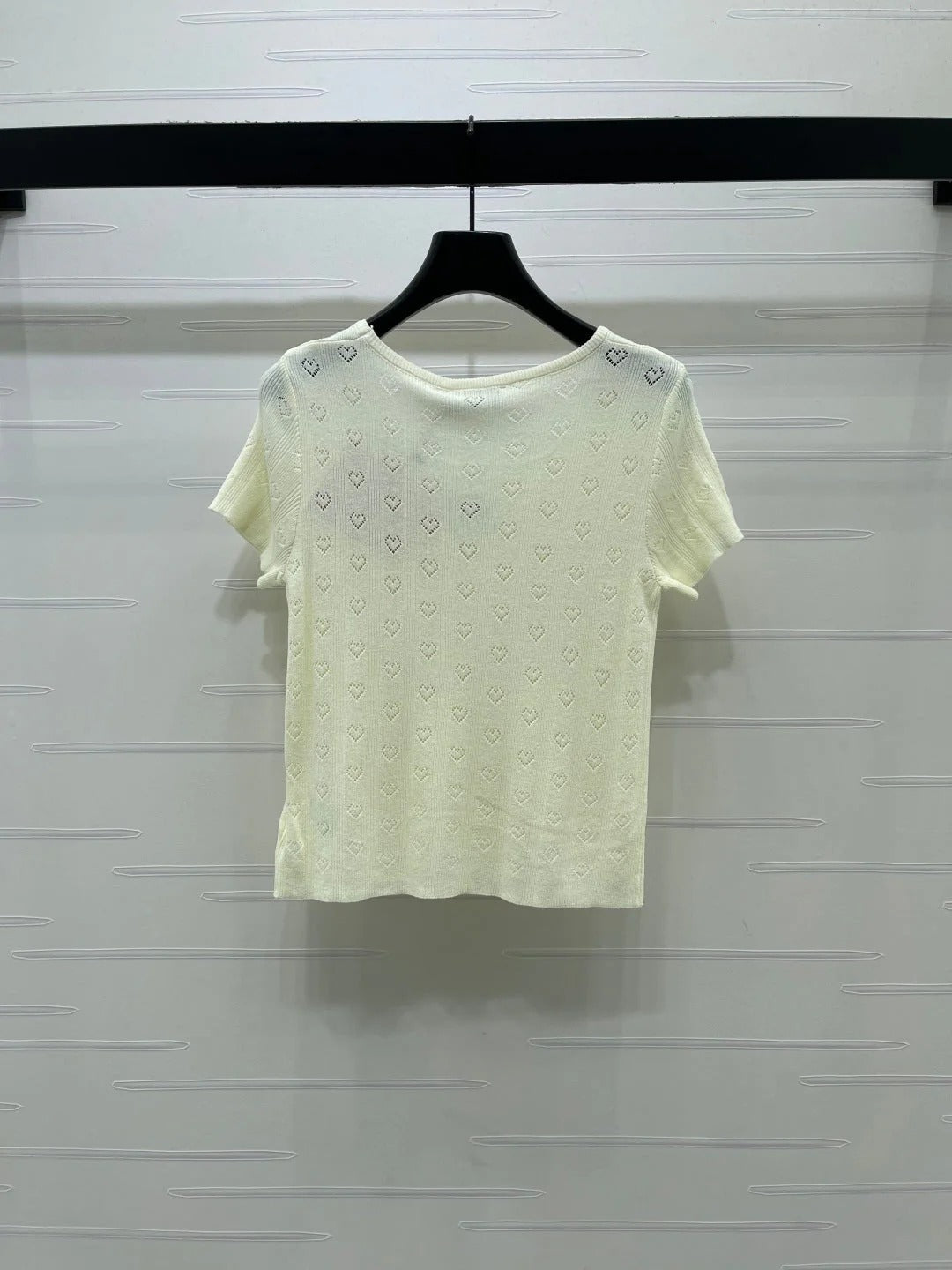 Miumiu 2026 Square Neck Knit Short-sleeved Top Wool 766293