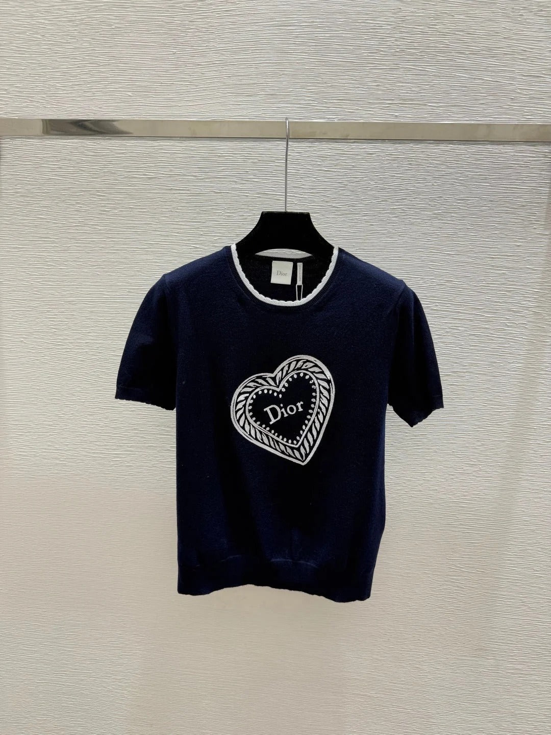Dior 2026 Heart Knitted Short-Sleeve T-Shirt Wool 758717
