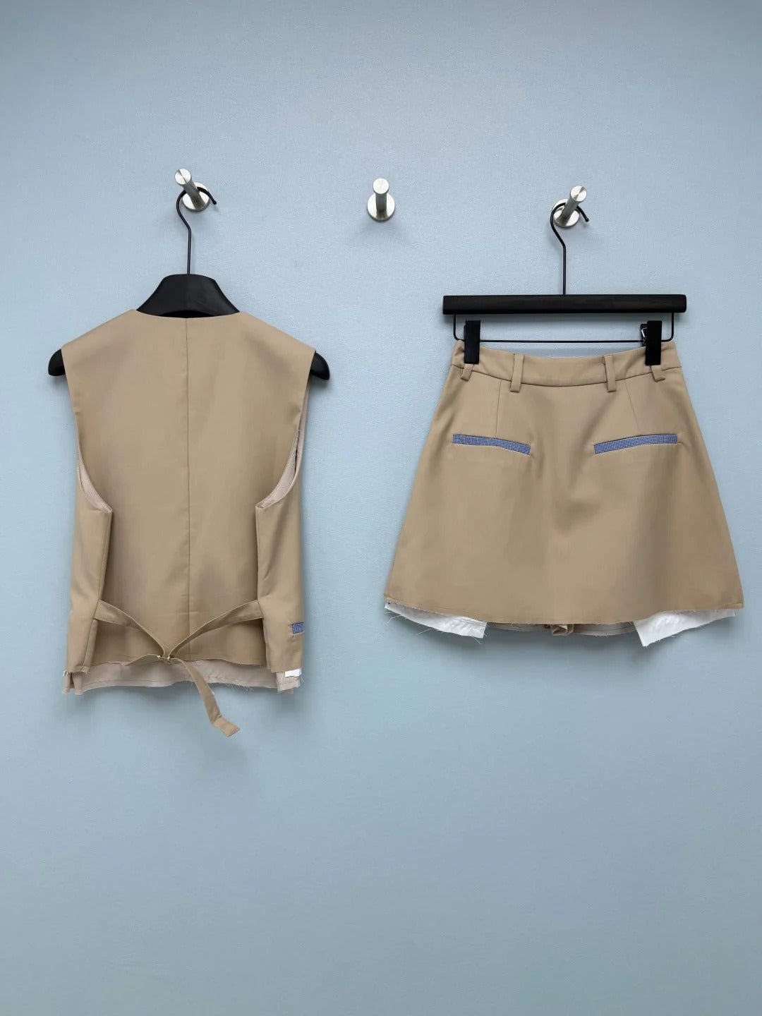 MiuMiu 2026 Vest and Skirt Set Brown Polyester 643033