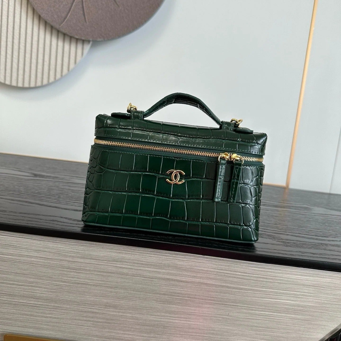 Chanel 2026 Crocodile Embossed Vanity Bag 19.5cm Leather