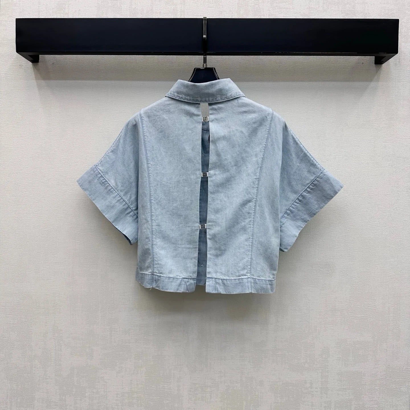 Chanel 26s Short-Sleeve Denim Shirt 1434
