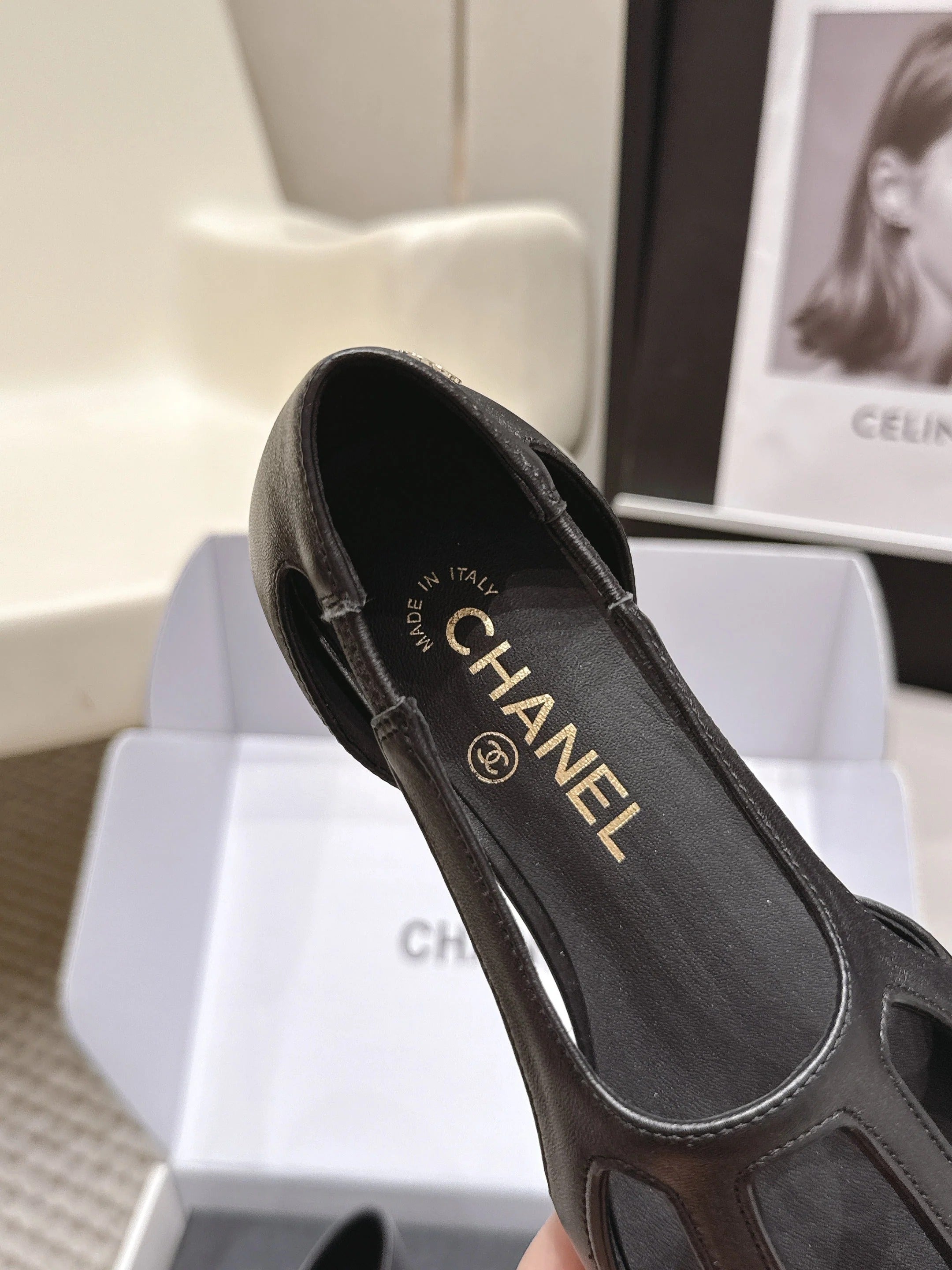 Chanel 2026 Cut-Out Ballet Flats Black Sheepskin 930620