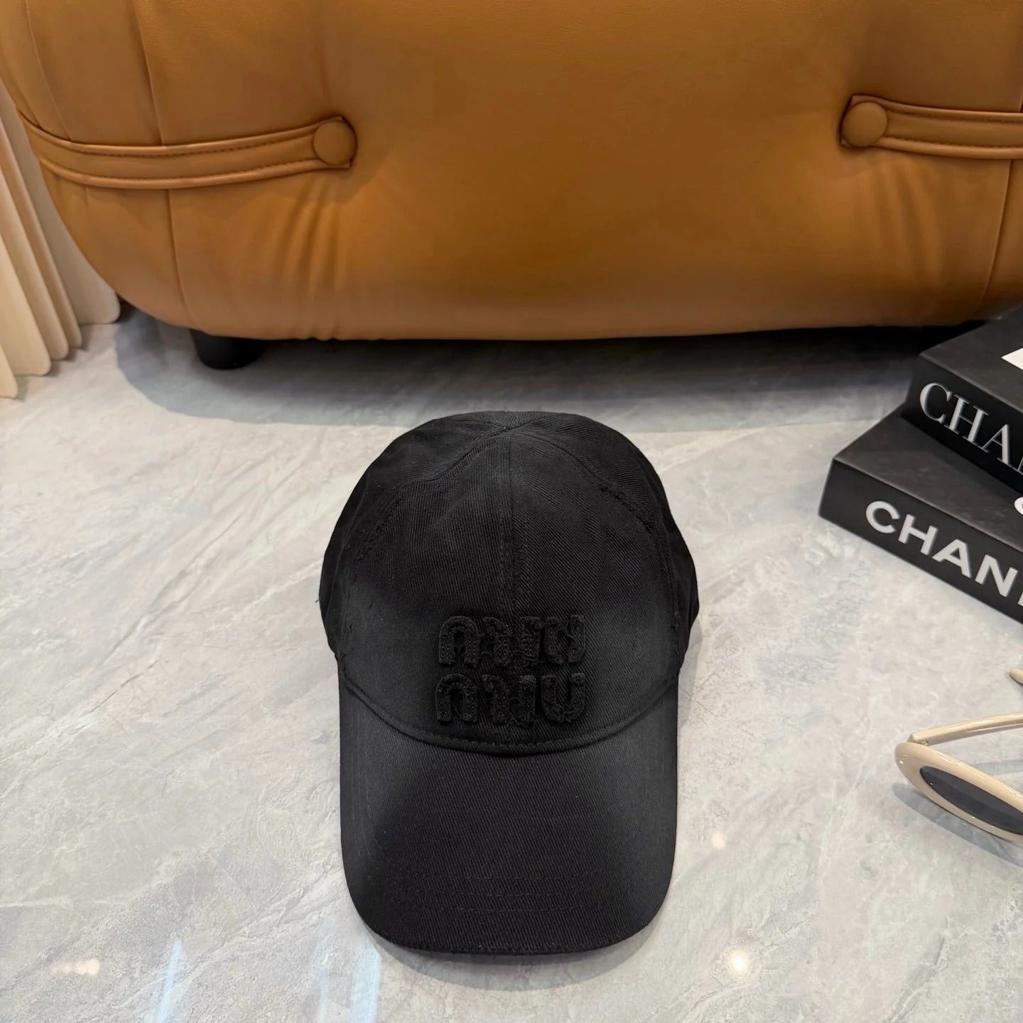 Miumiu Logo-embroidered Distressed Baseball Cap 413112