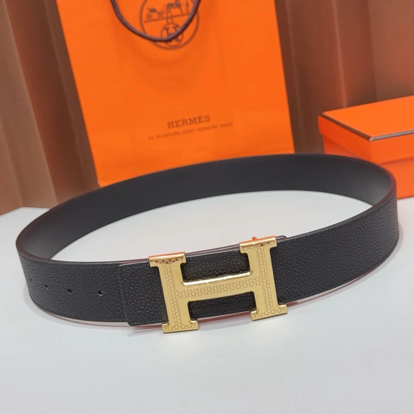 Hermes 2026 H Buckle Belt 40mm Leather 215713