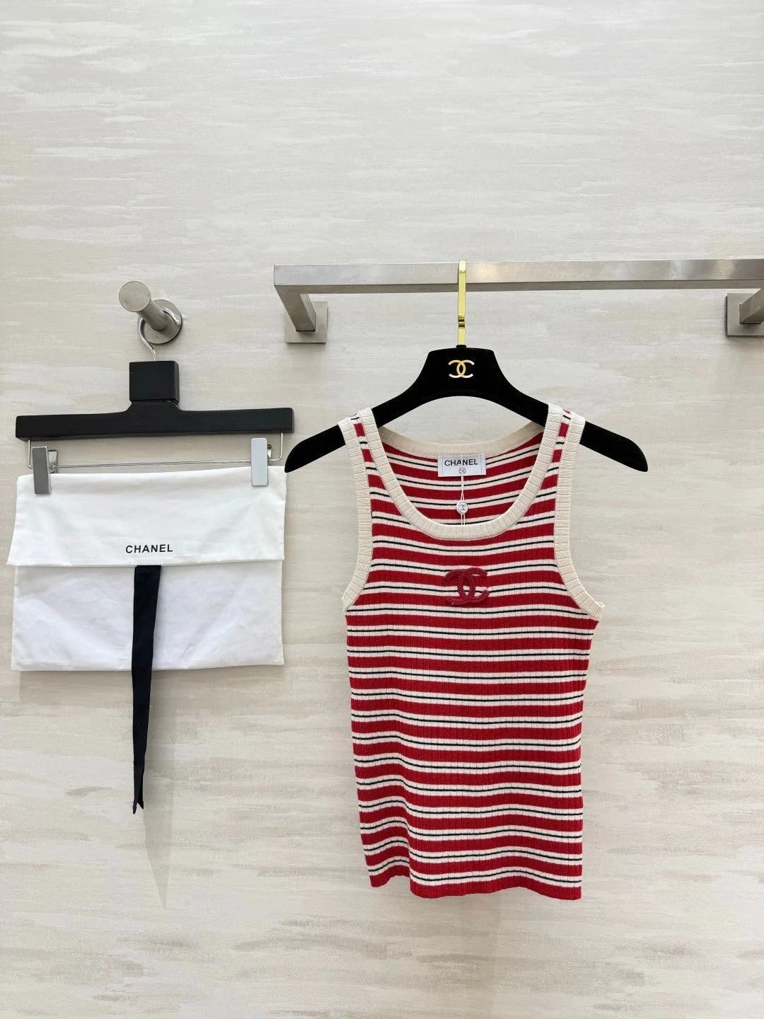 Chanel 2026 Knit Vest Stripes Wool 402251
