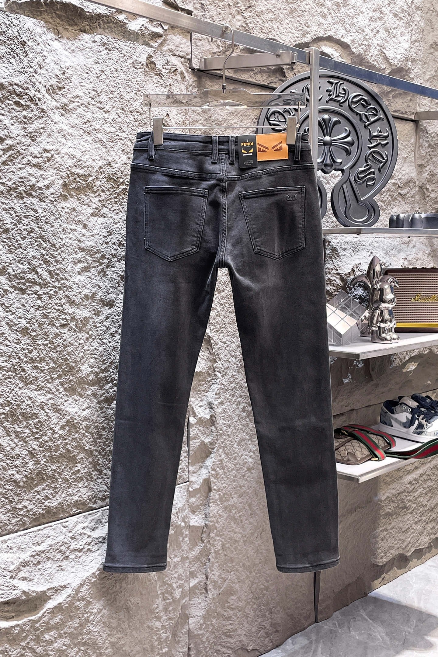 Fendi 2026 Men's Jeans Black Denim 804378