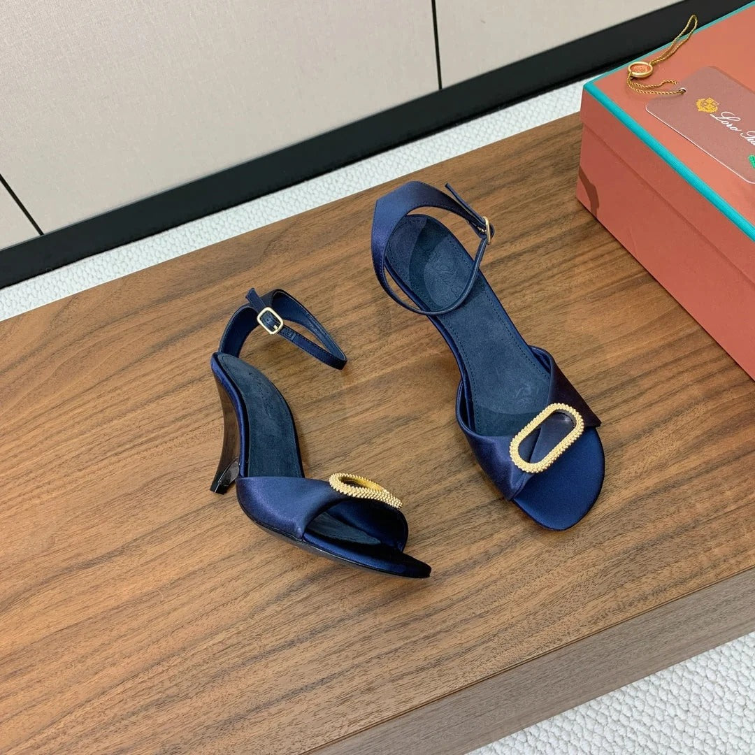 Loro Piana 2026 Olympia Sandal 90mm Satin Suede 935162