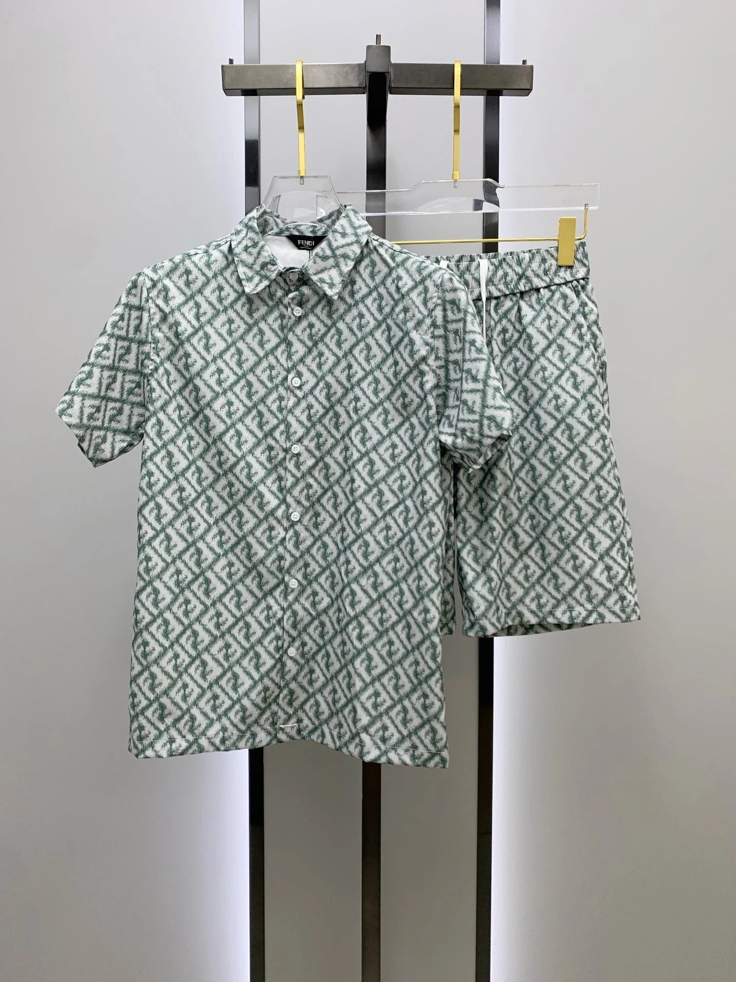 Fendi 2026 Men's Short-Sleeve Shirt Set Fabric 799290