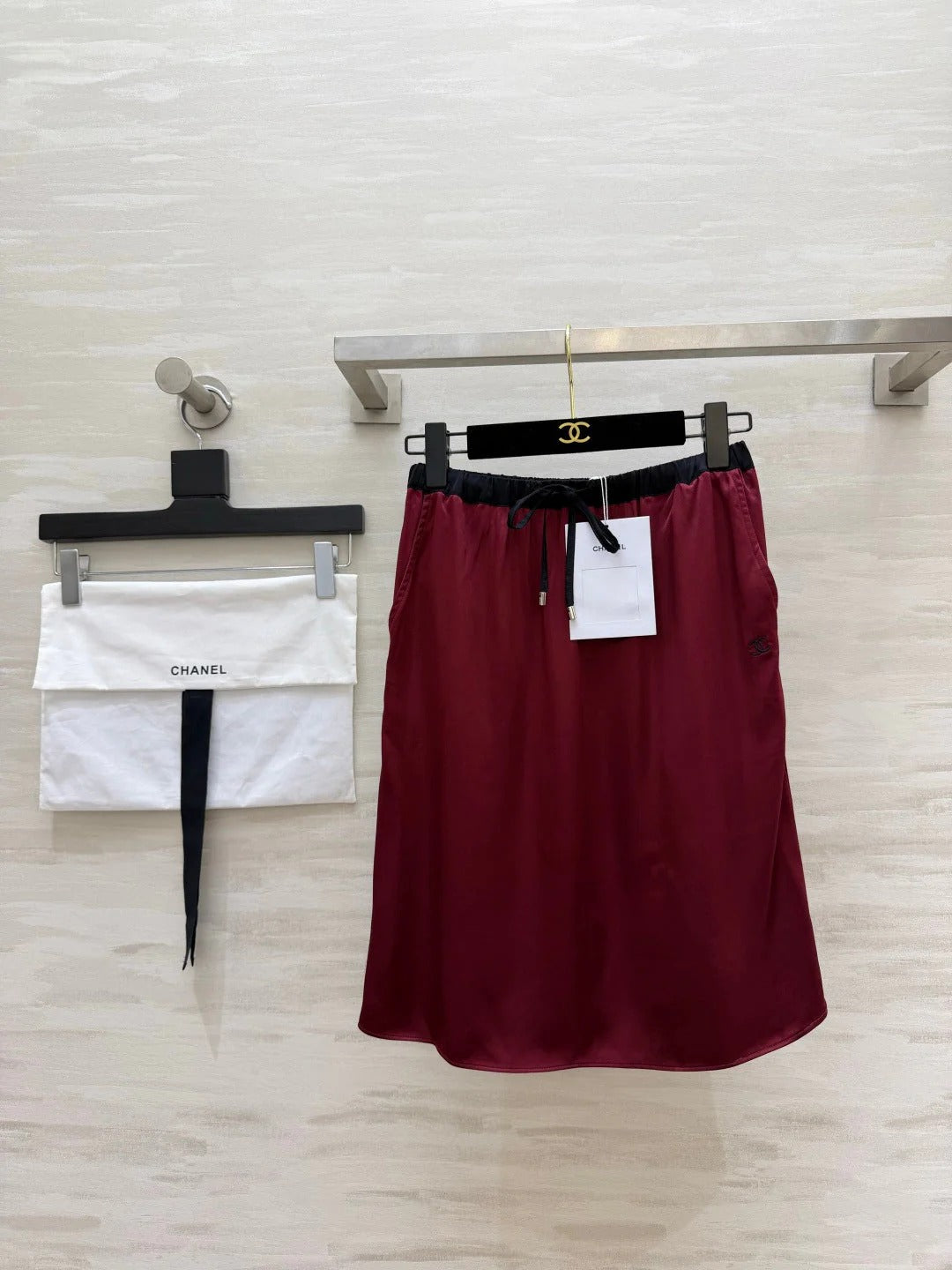 Chanel 2026 Set Black mix Burgundy Satin 408359