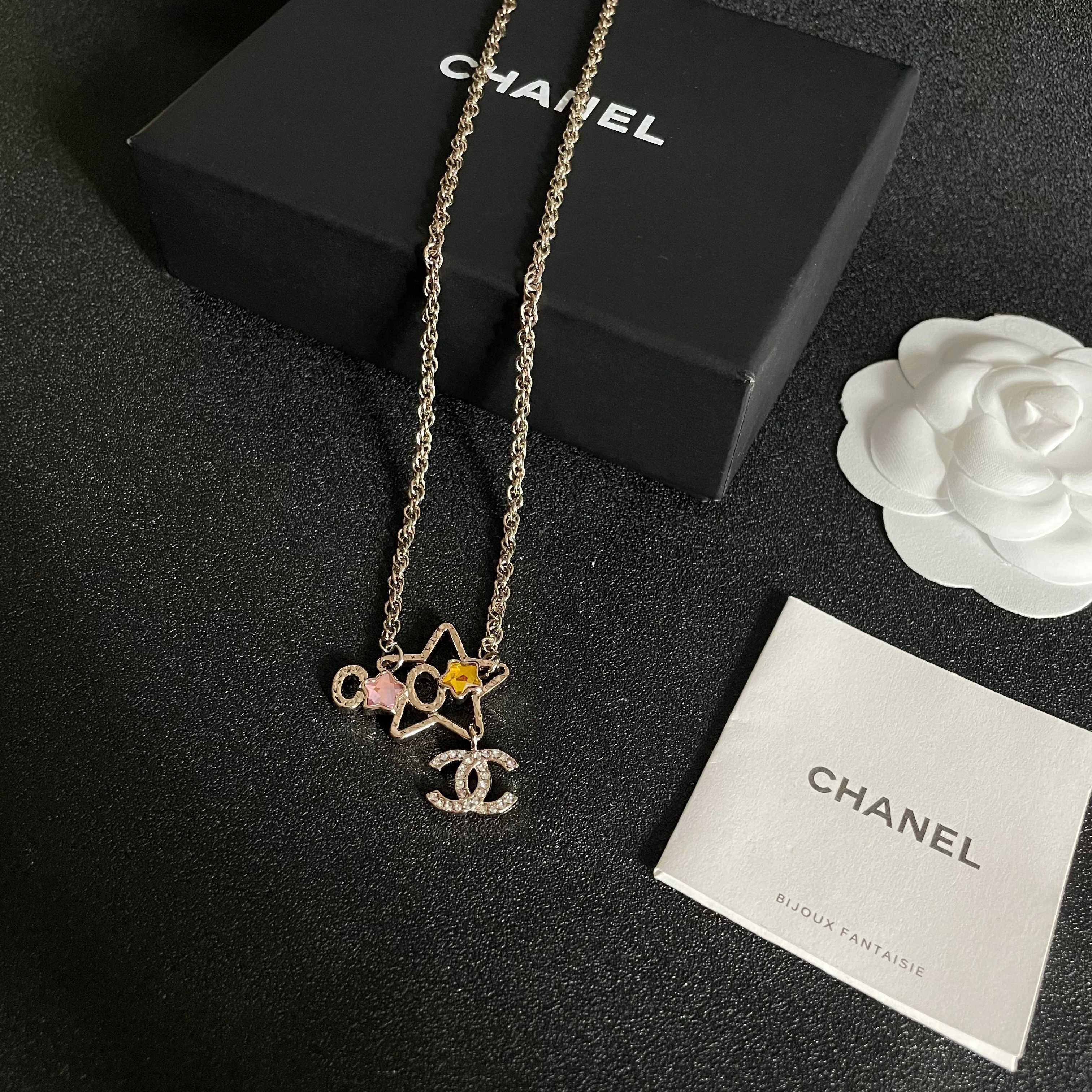 CC Vintage Double C Star Gold Diamond Necklaces