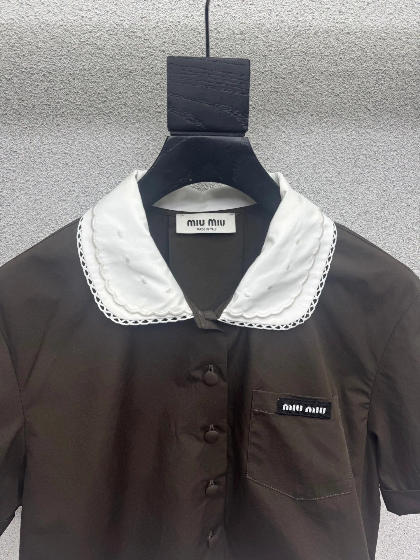 MiuMiu 2026 Shirt And Skirt Set Brown Cotton 400922
