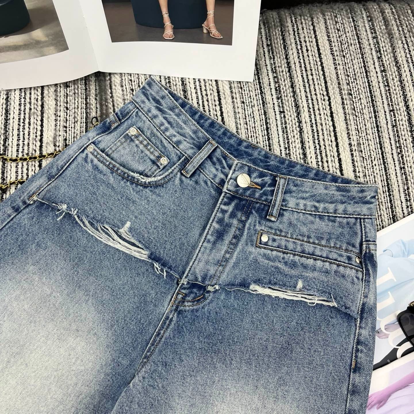 Prada 2026 Short Jean Light Blue Cotton 650231