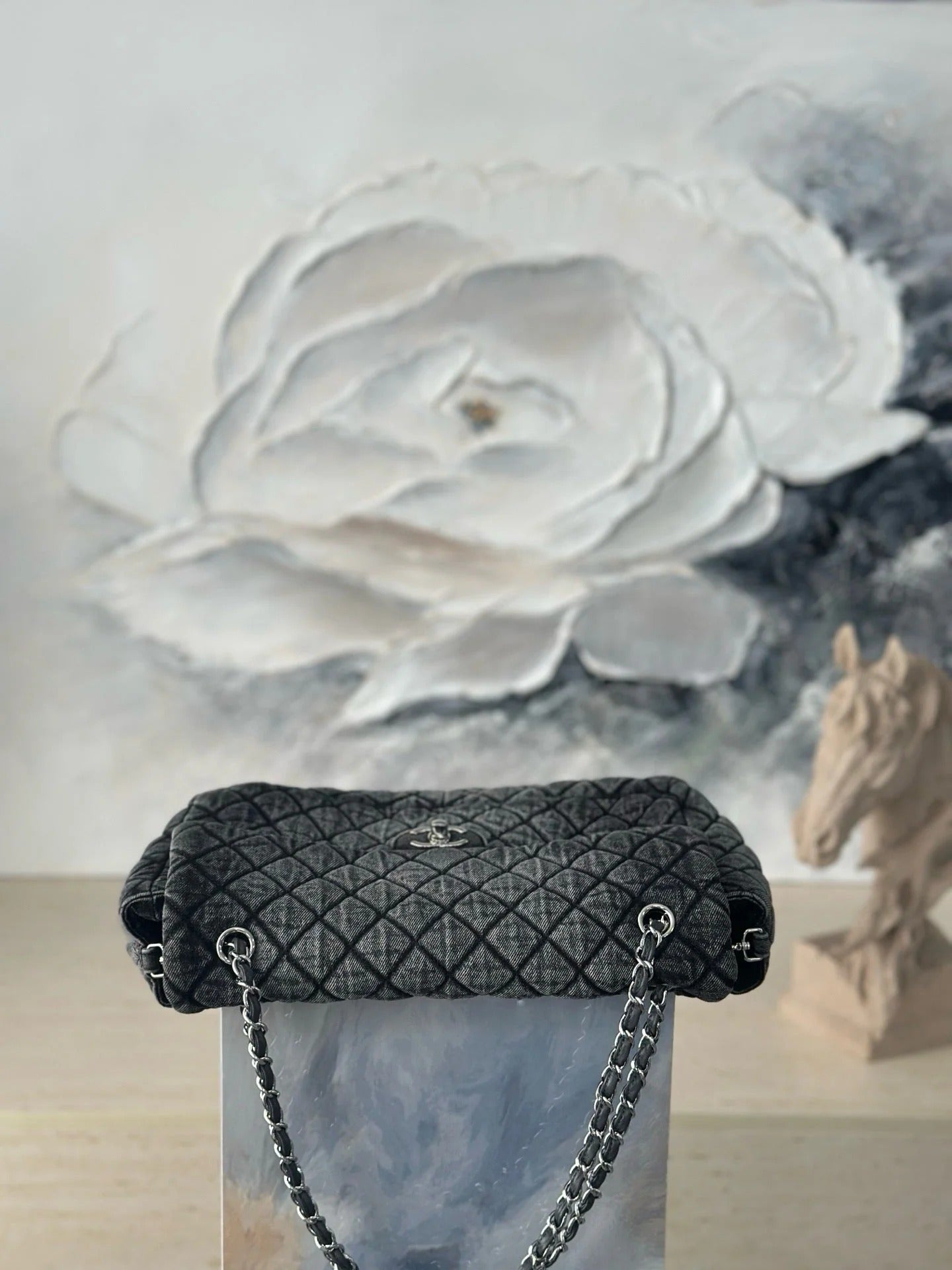 Chanel 2026 Quilted Denimpressions Flap Bag Denim Leather