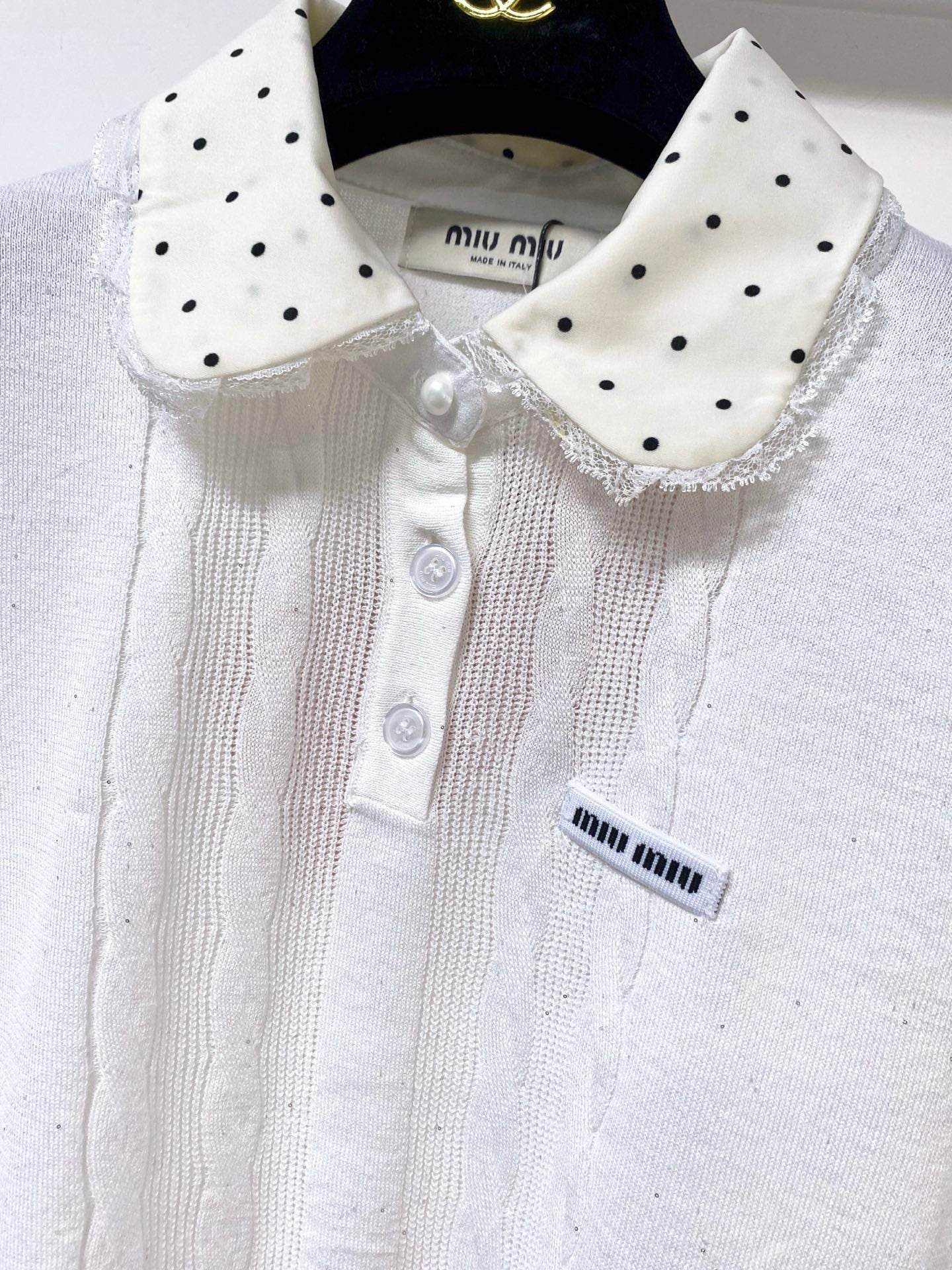 Miu Miu Short-Sleeve T-Shirt White in Tencel 305839