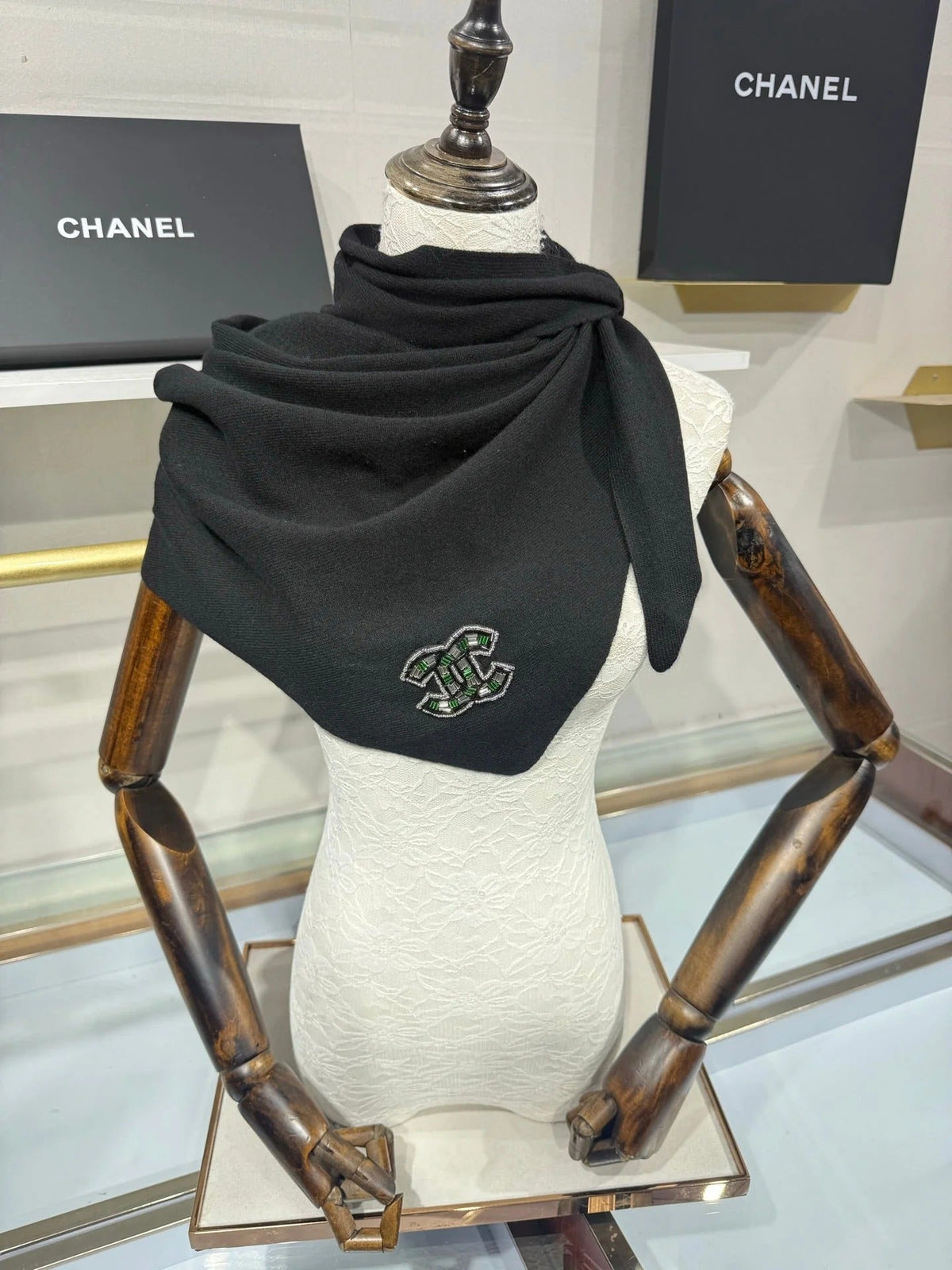 Chanel 2026 Quilted Scarf 190cm Cashmere 217120 (Copy)