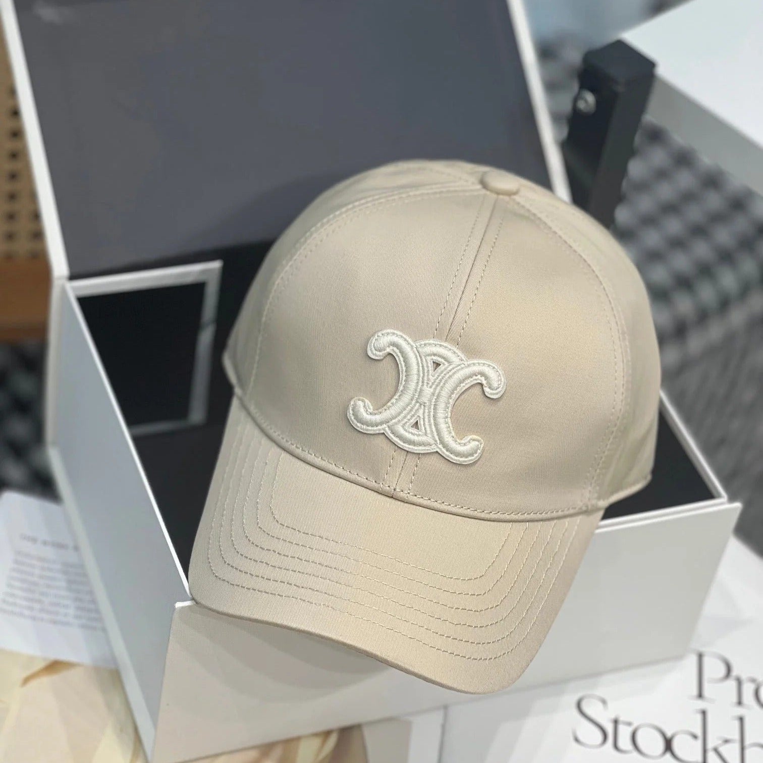 Celine Cap Beige Cotton