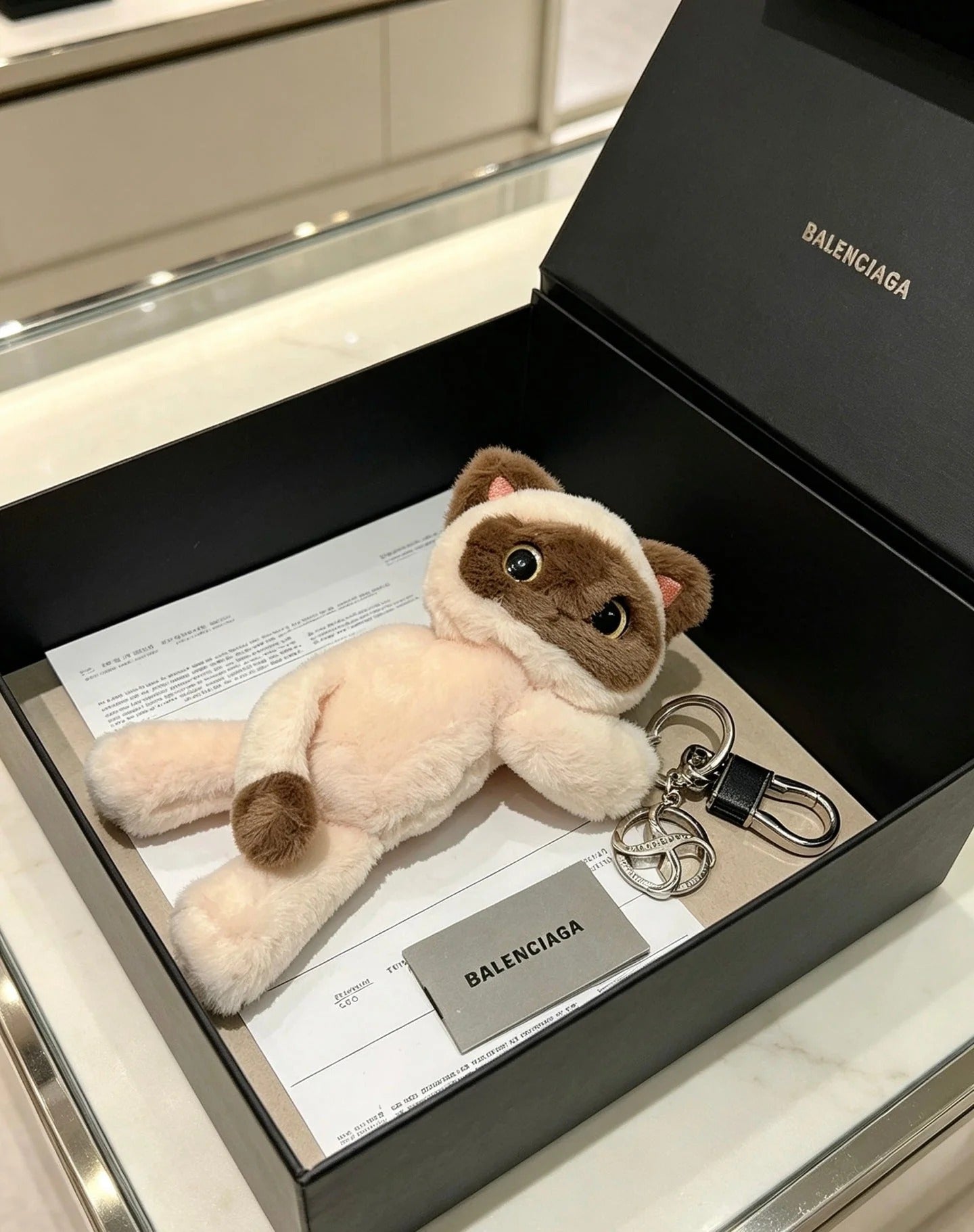 Balenciaga Plush Cat Charm