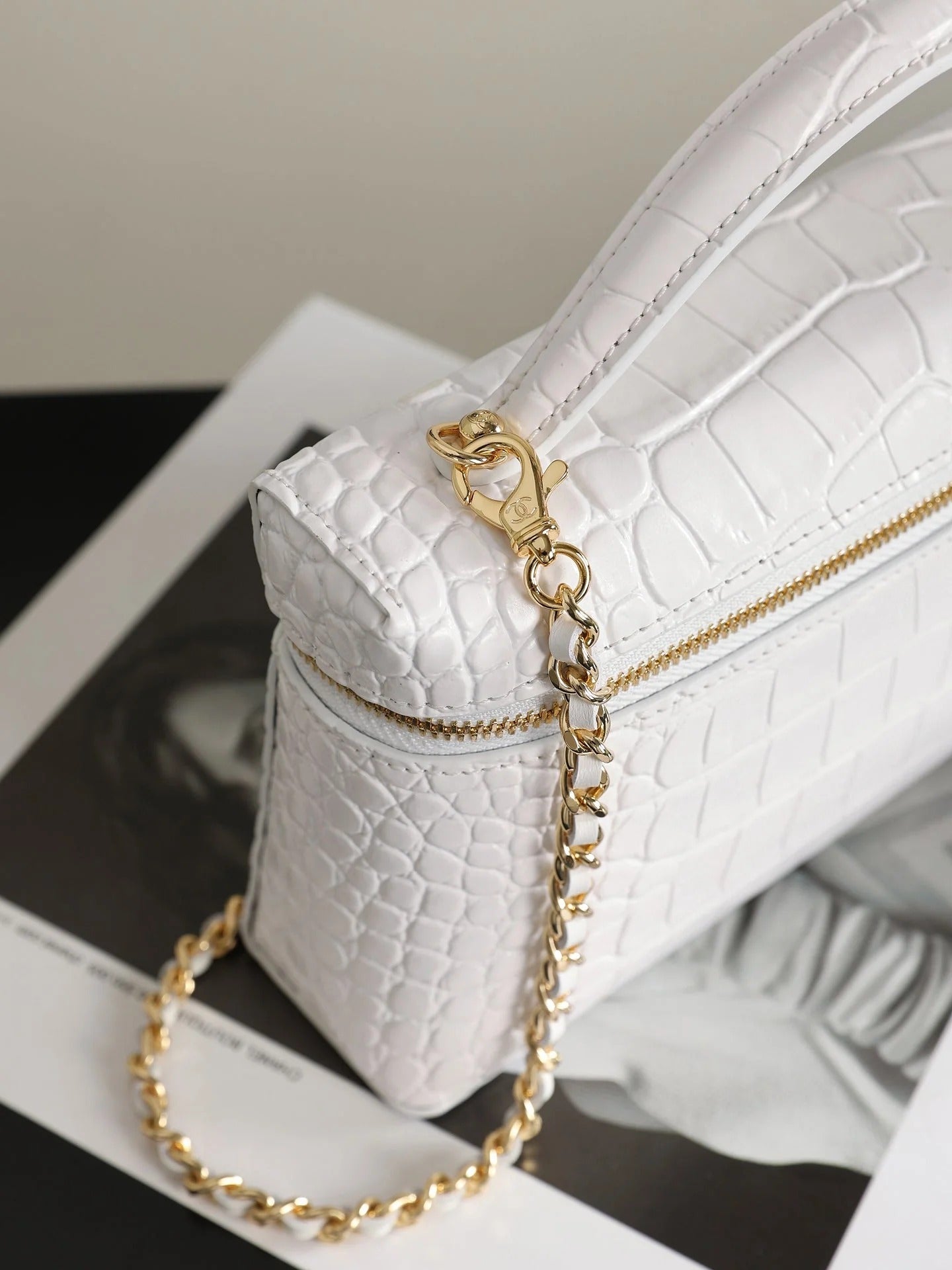 Chanel 2026 Crocodile Embossed Vanity Bag 25cm Leather