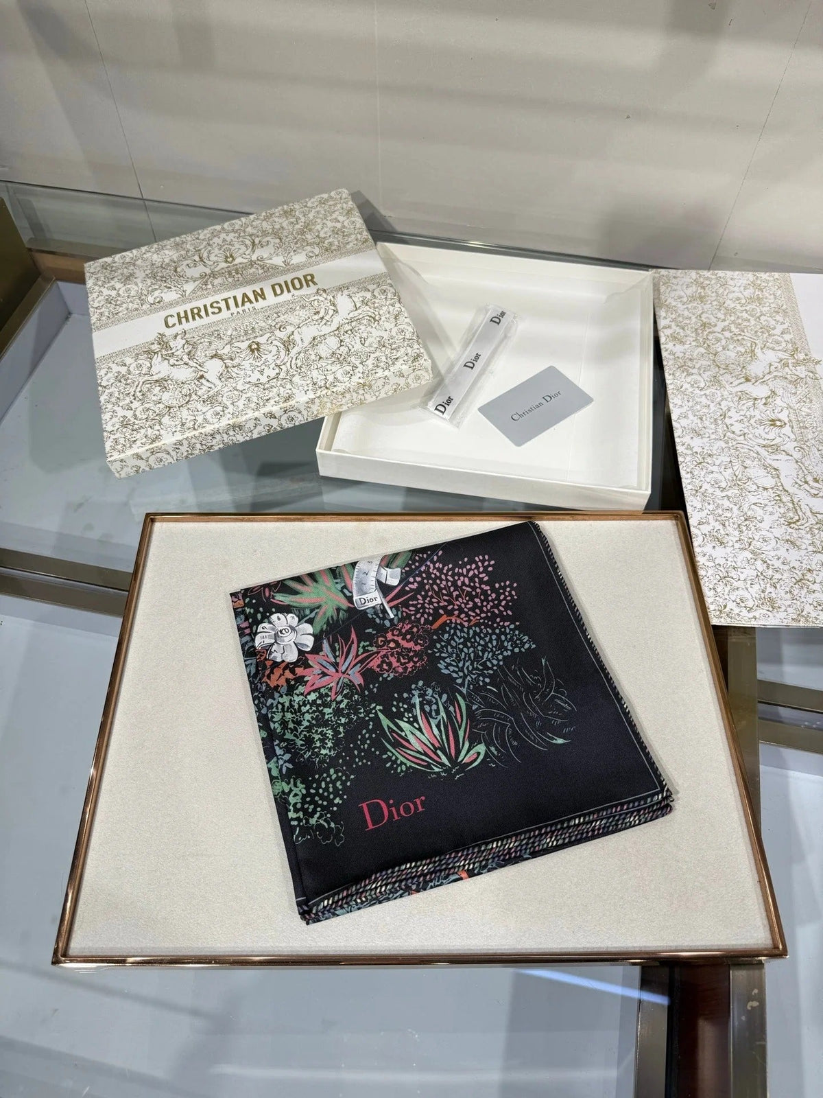 Dior 2026 Charming Garden Square Scarf 90cm Silk 207569
