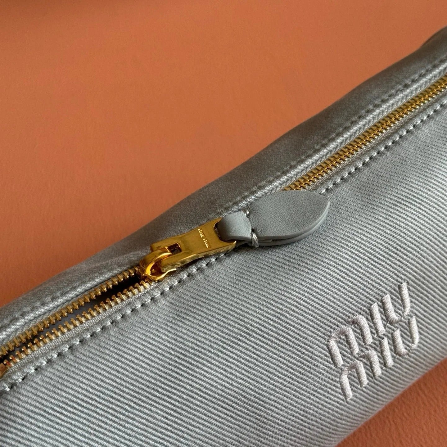 Miu Miu Adventure Nappa Canvas Bucket Bag 22 Gray in Fabric 285322
