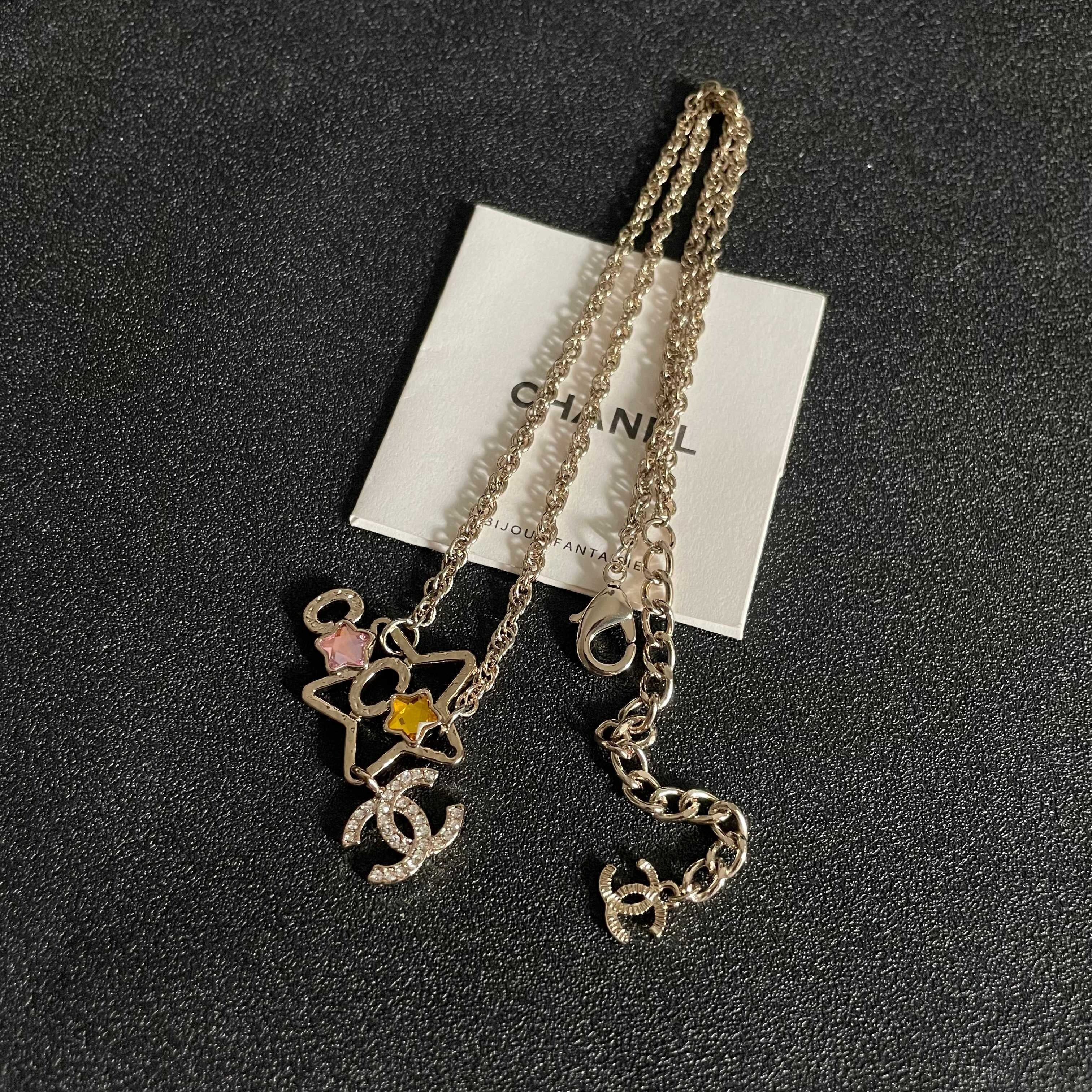 CC Vintage Double C Star Gold Diamond Necklaces