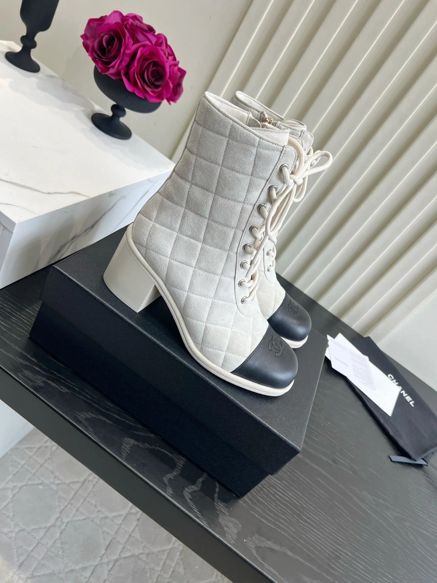 Chanel 2026 Lace-Up Ankle Boots Suede 977320