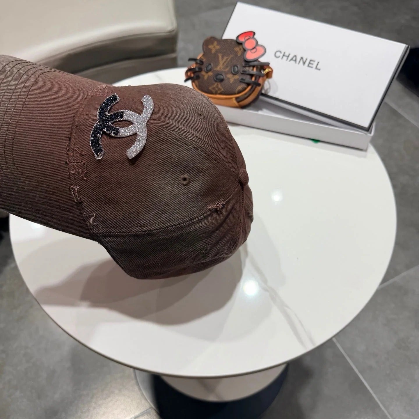 Chanel Logo Denim Cap 400805