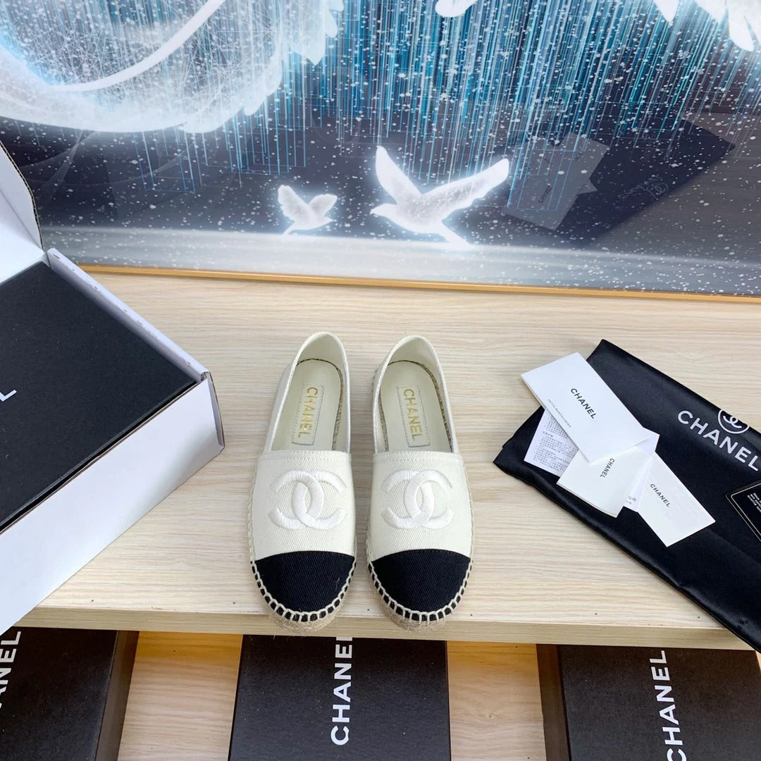 Chanel 2026 Espadrilles Cream mix Black Canvas 824941