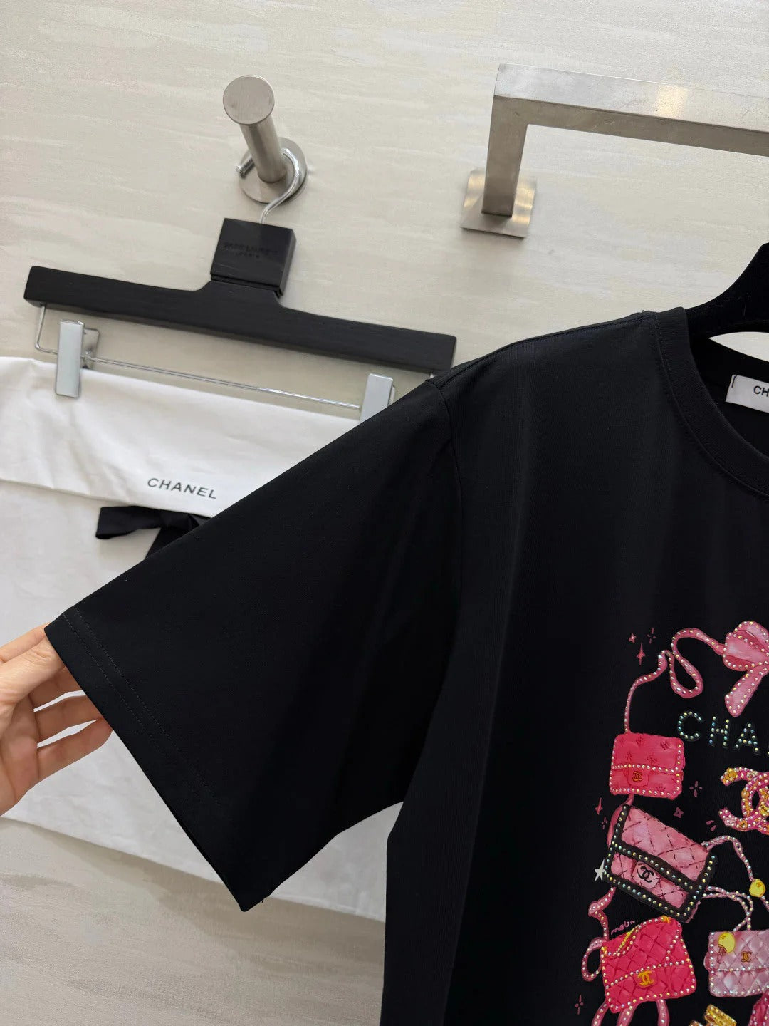 Chanel 2026 Rhinestone Print T-shirt Cotton 681371