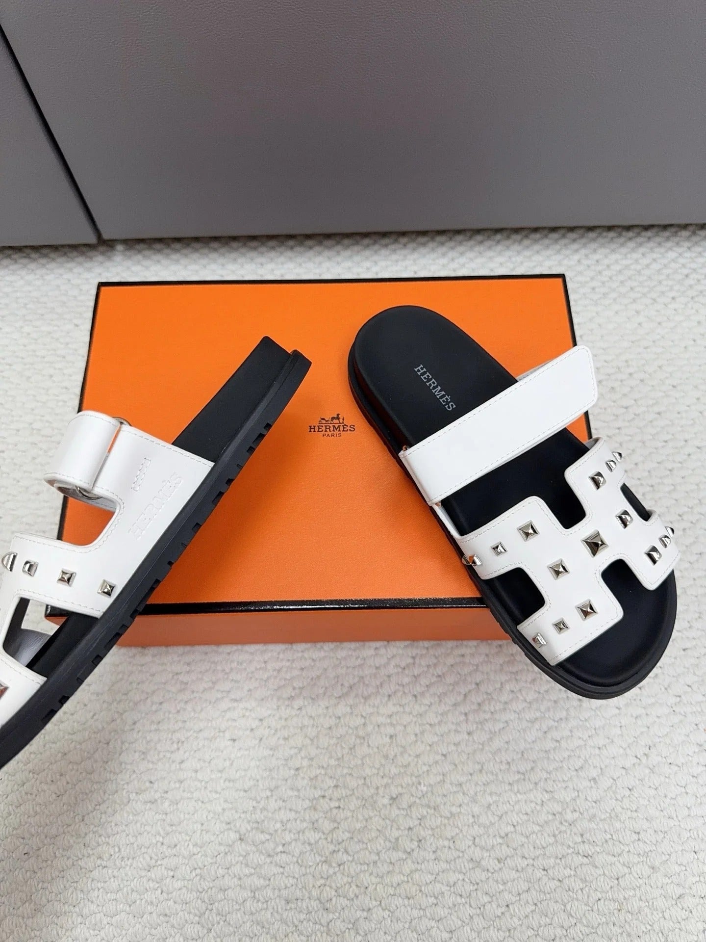 Hermes 2026 Chypre Sandal With Studs Cowhide 779049