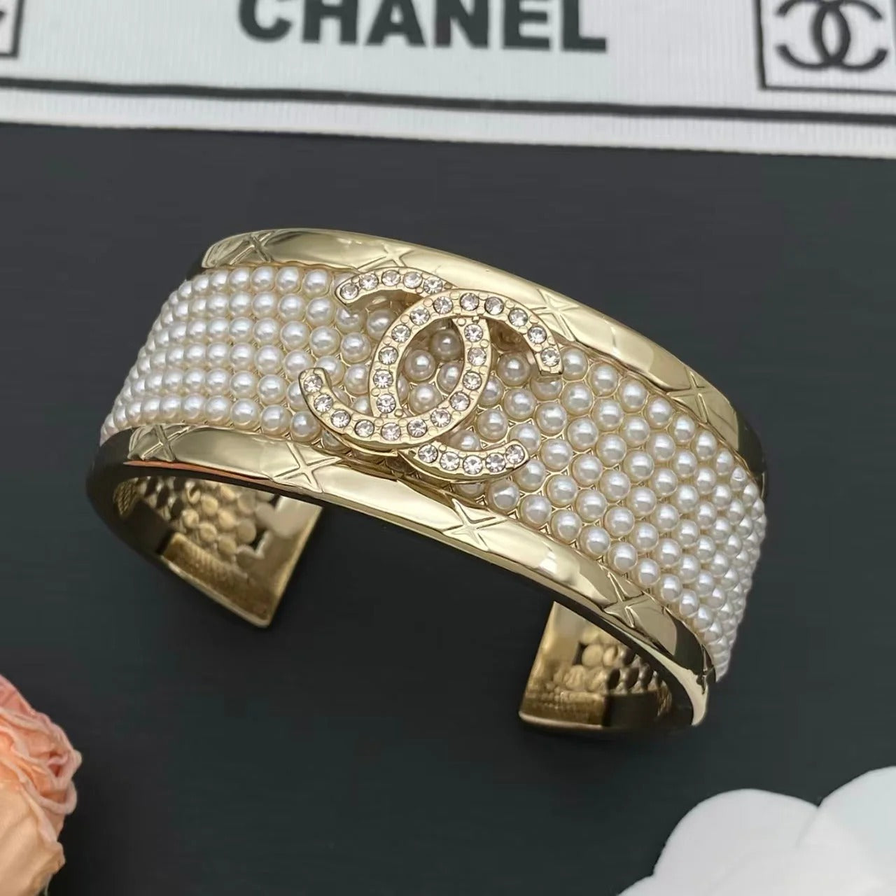 Chanel Pearl & CC Logo Bracelet