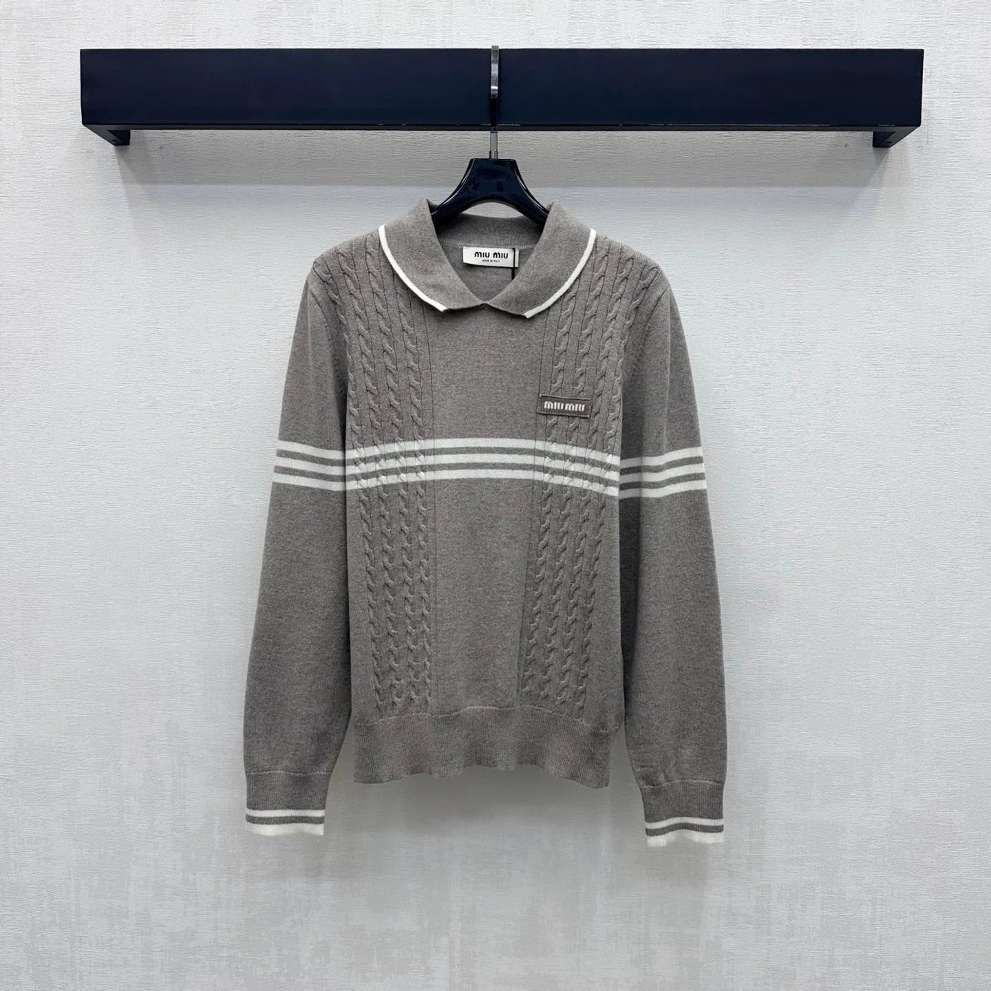 Miumiu 2026 Striped Long-Sleeve Knitwear Wool 418694