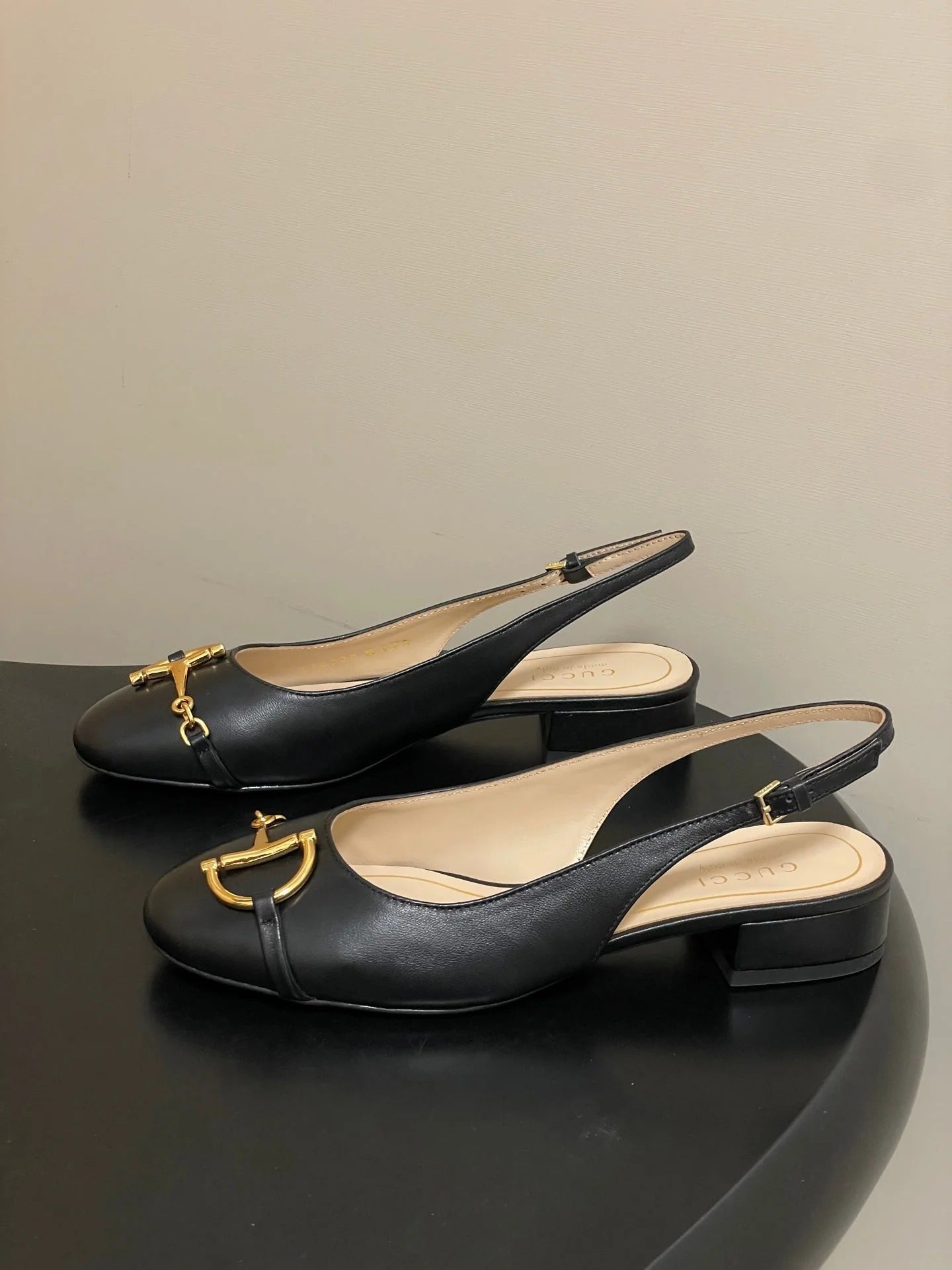 GG 26ss Big D Half HorseBit Mary Jane Black Cowhide 593508