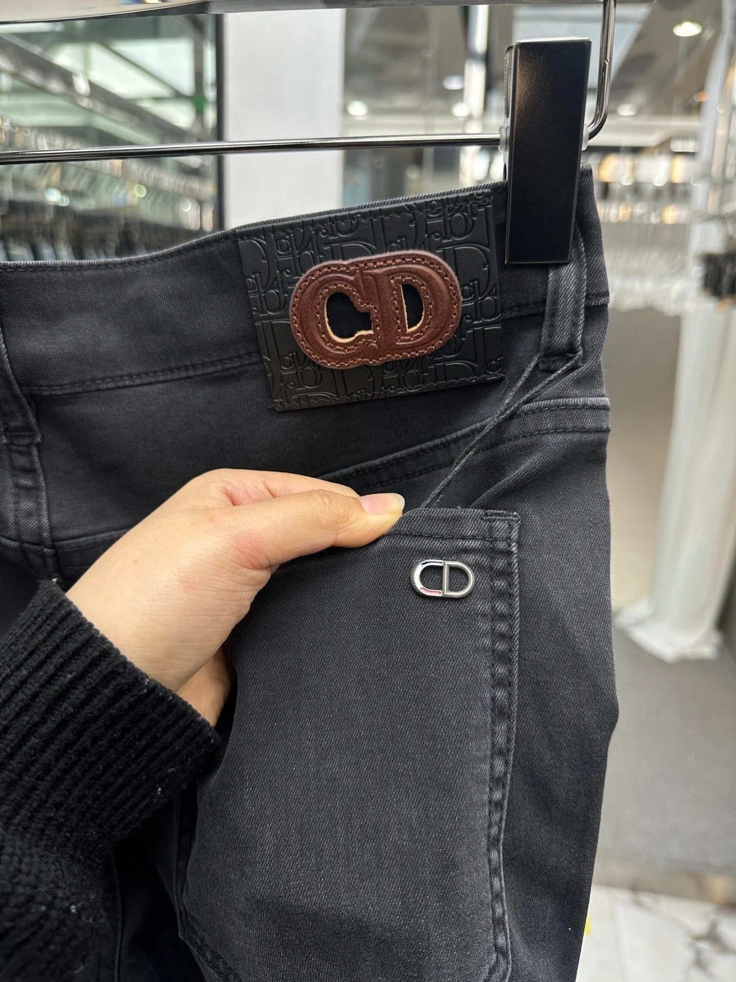 CD 2026 Pants Jeans Black Denim Fabric 317773