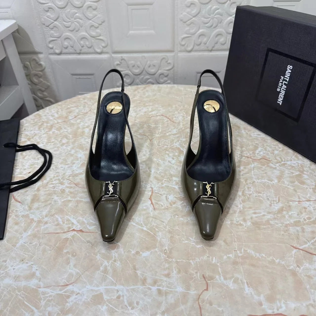 YSL 2026 Babylone Slingback 90mm Sheepskin